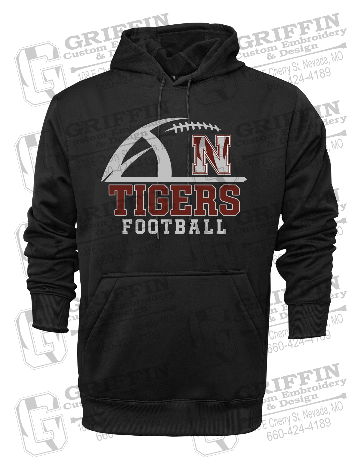 Performance Fleece Hoodie - Football - Nevada Tigers 27-B