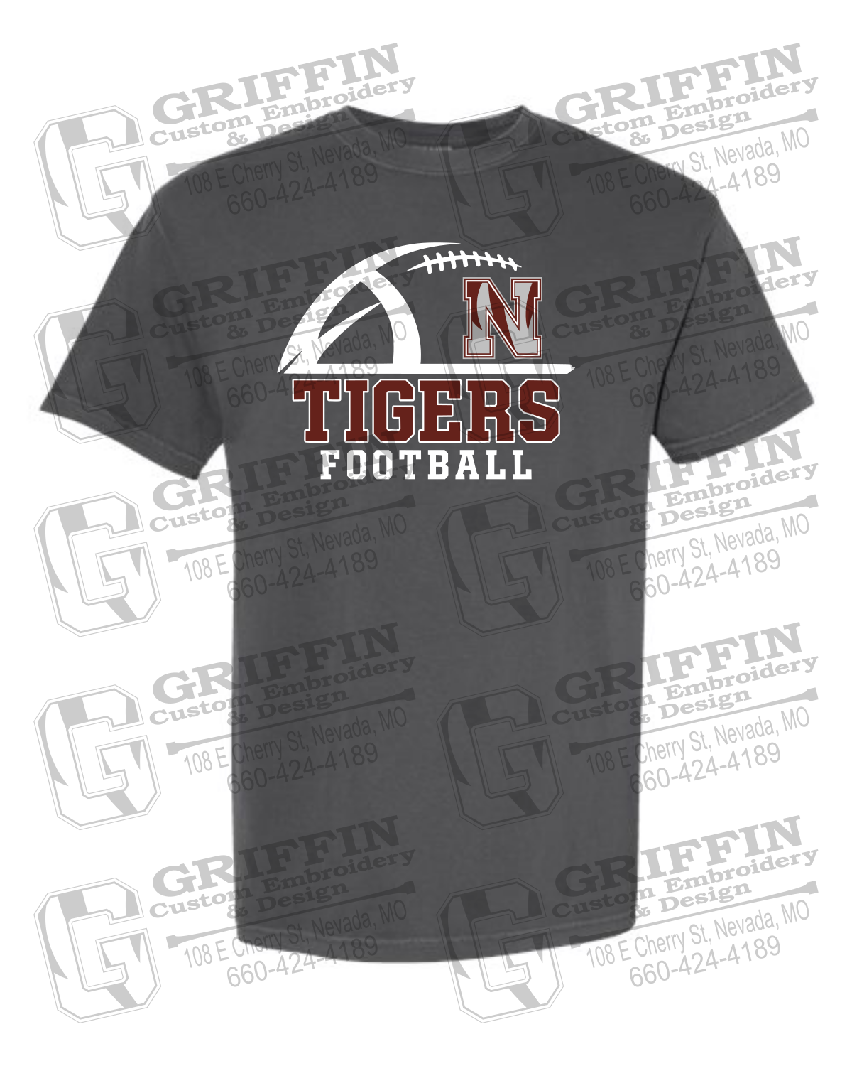 Comfort Colors Short Sleeve T-Shirt - Football - Nevada Tigers 27-B