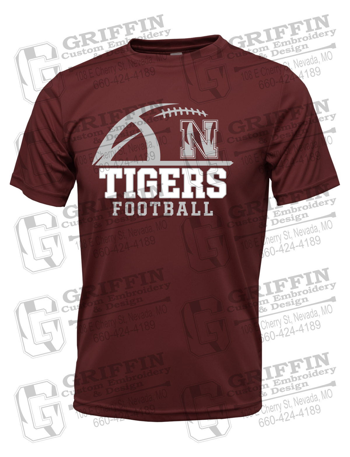 Dry-Fit Short Sleeve T-Shirt - Football - Nevada Tigers 27-B