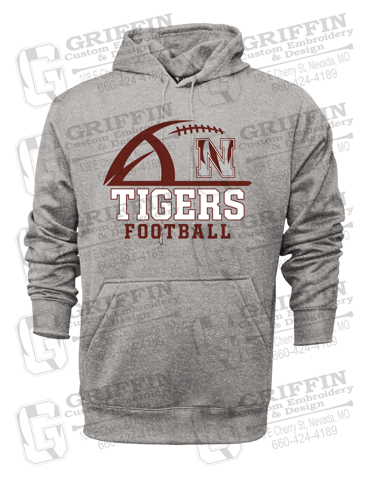 Performance Fleece Hoodie - Football - Nevada Tigers 27-B