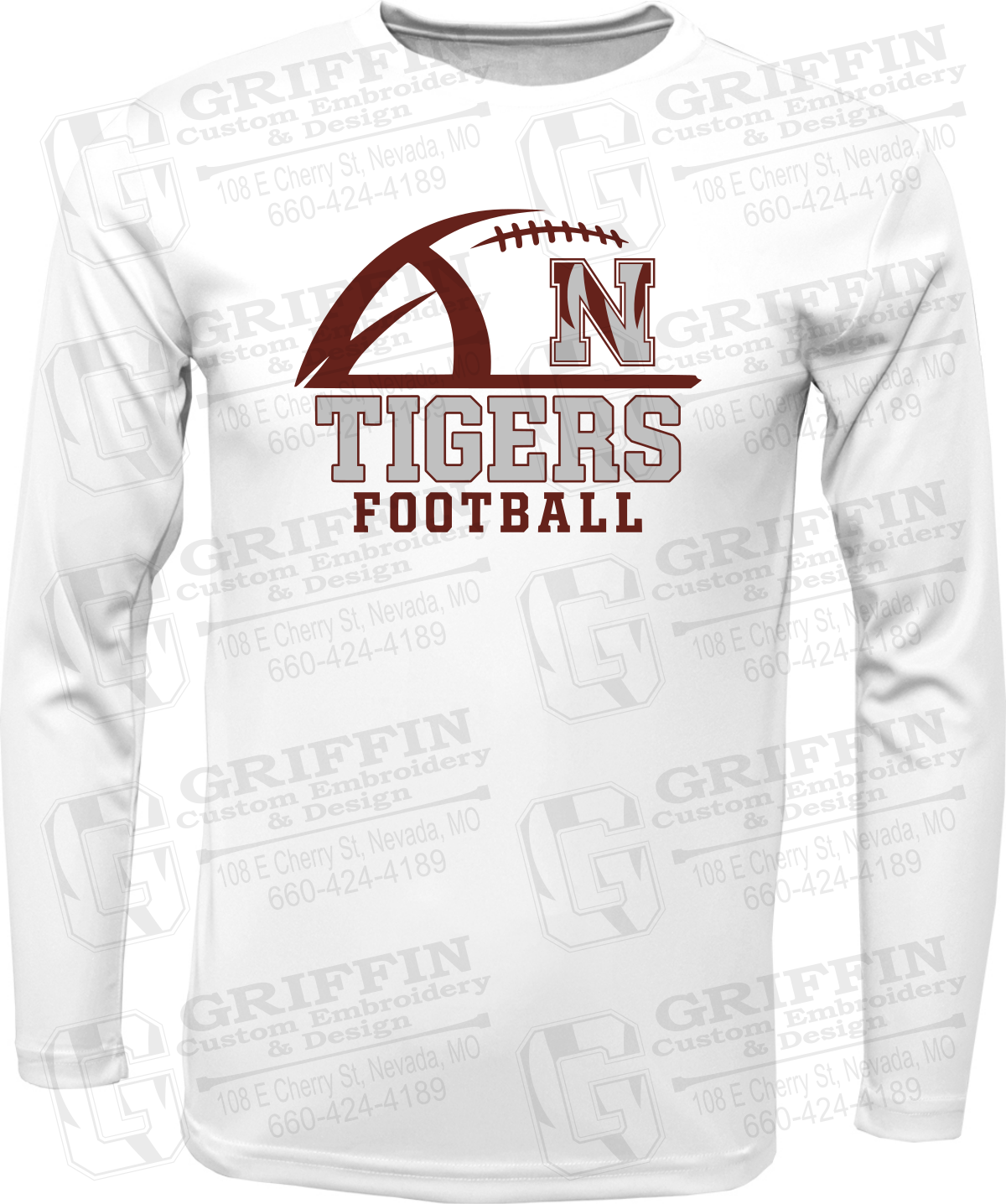 Dry-Fit Long Sleeve T-Shirt - Football - Nevada Tigers 27-B