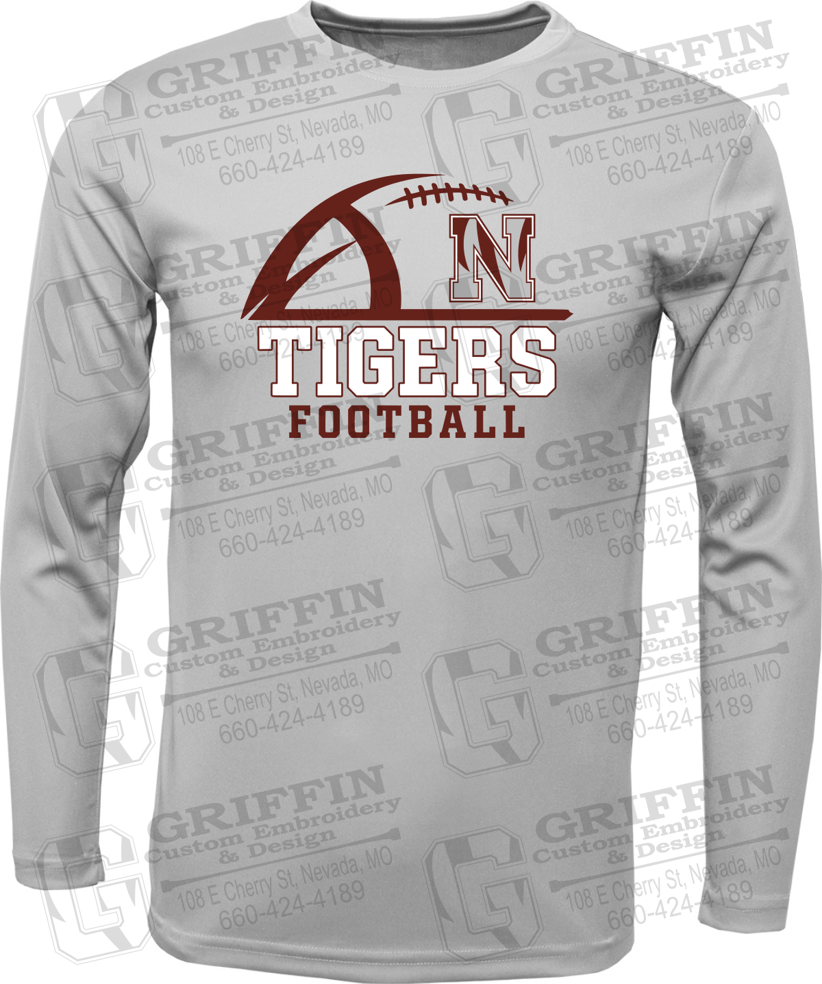 Toddler Dry-Fit Long Sleeve T-Shirt - Football - Nevada Tigers 27-B