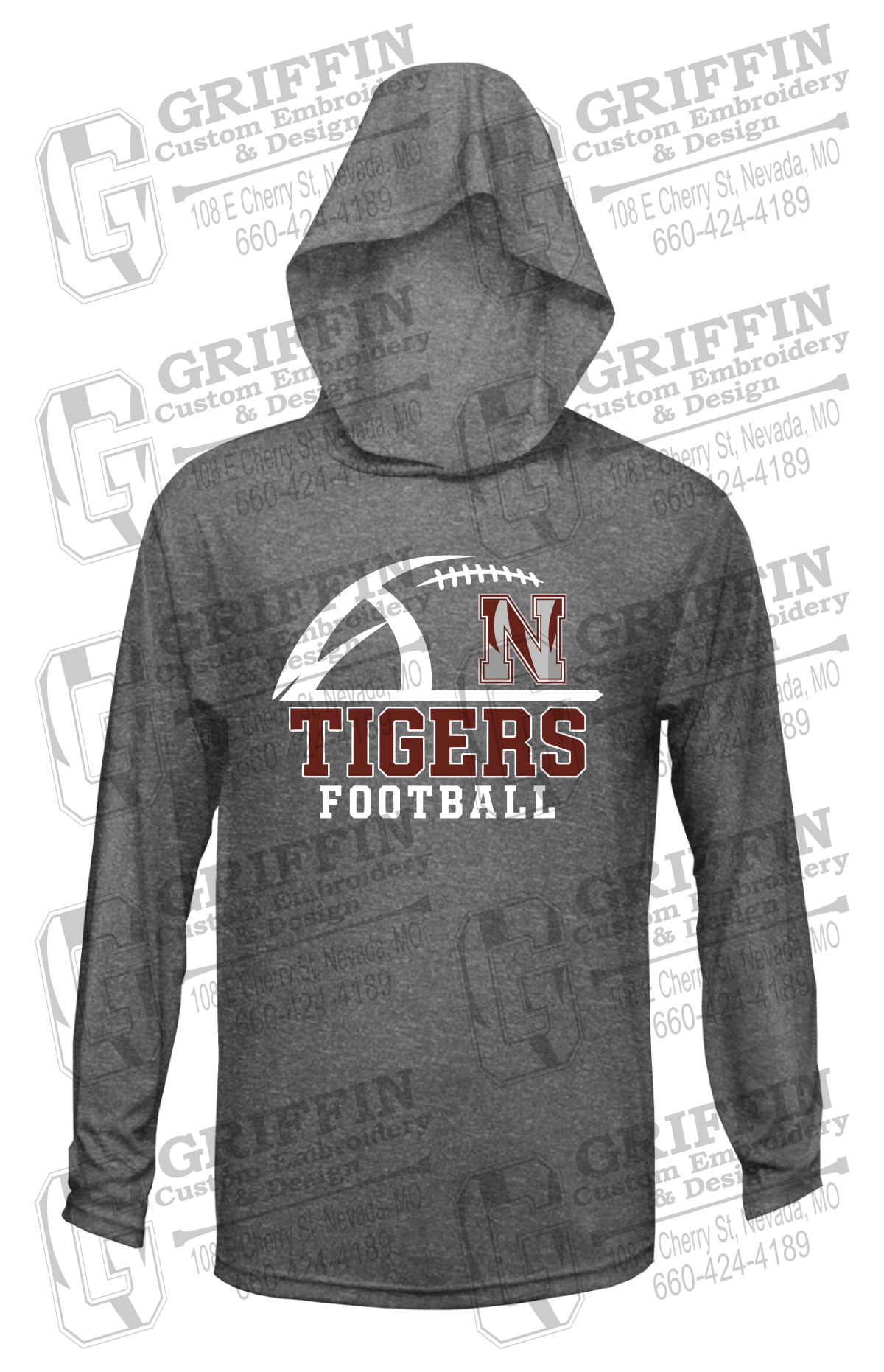 Dry-Fit T-Shirt Hoodie - Football - Nevada Tigers 27-B