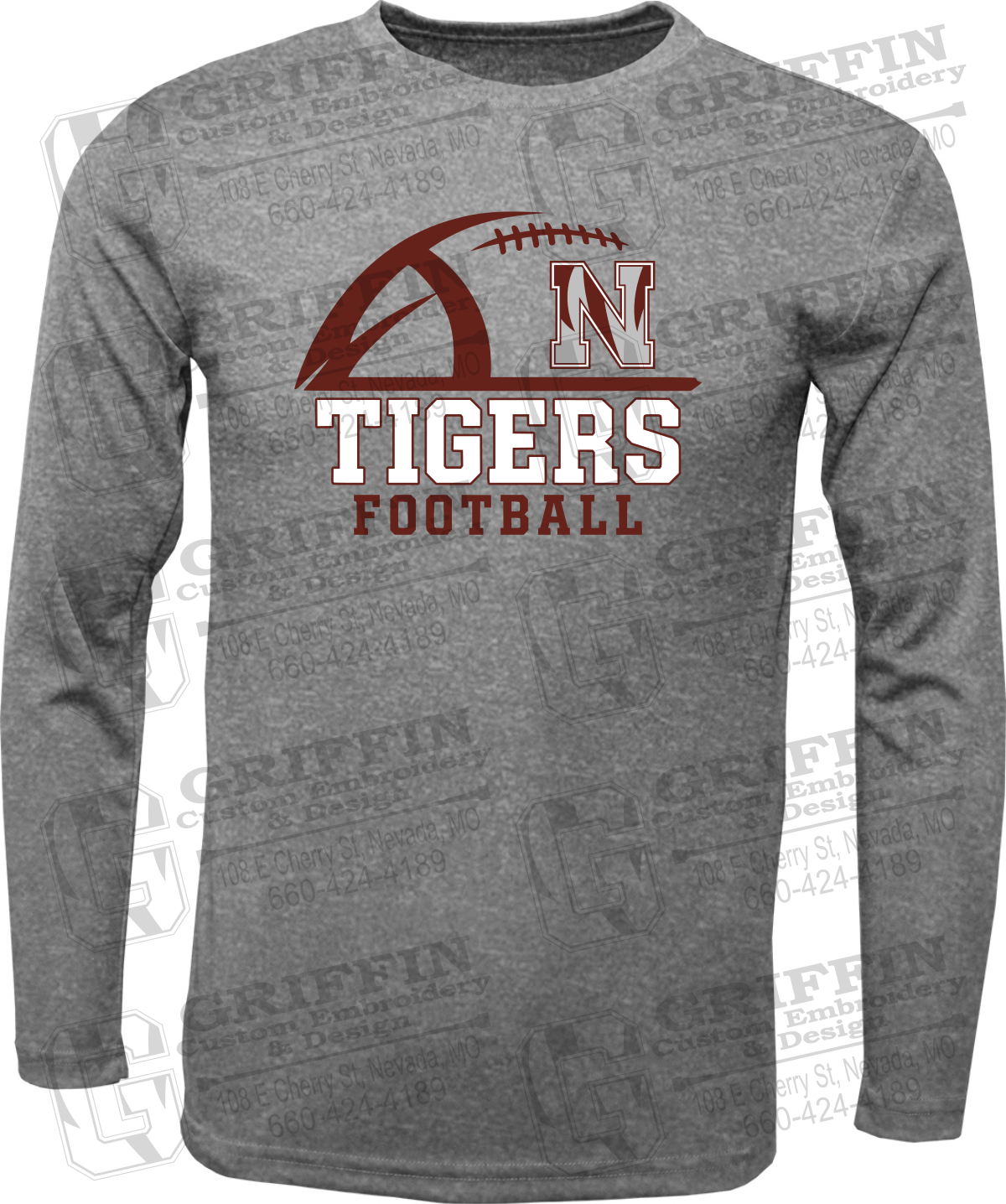 Toddler Dry-Fit Long Sleeve T-Shirt - Football - Nevada Tigers 27-B