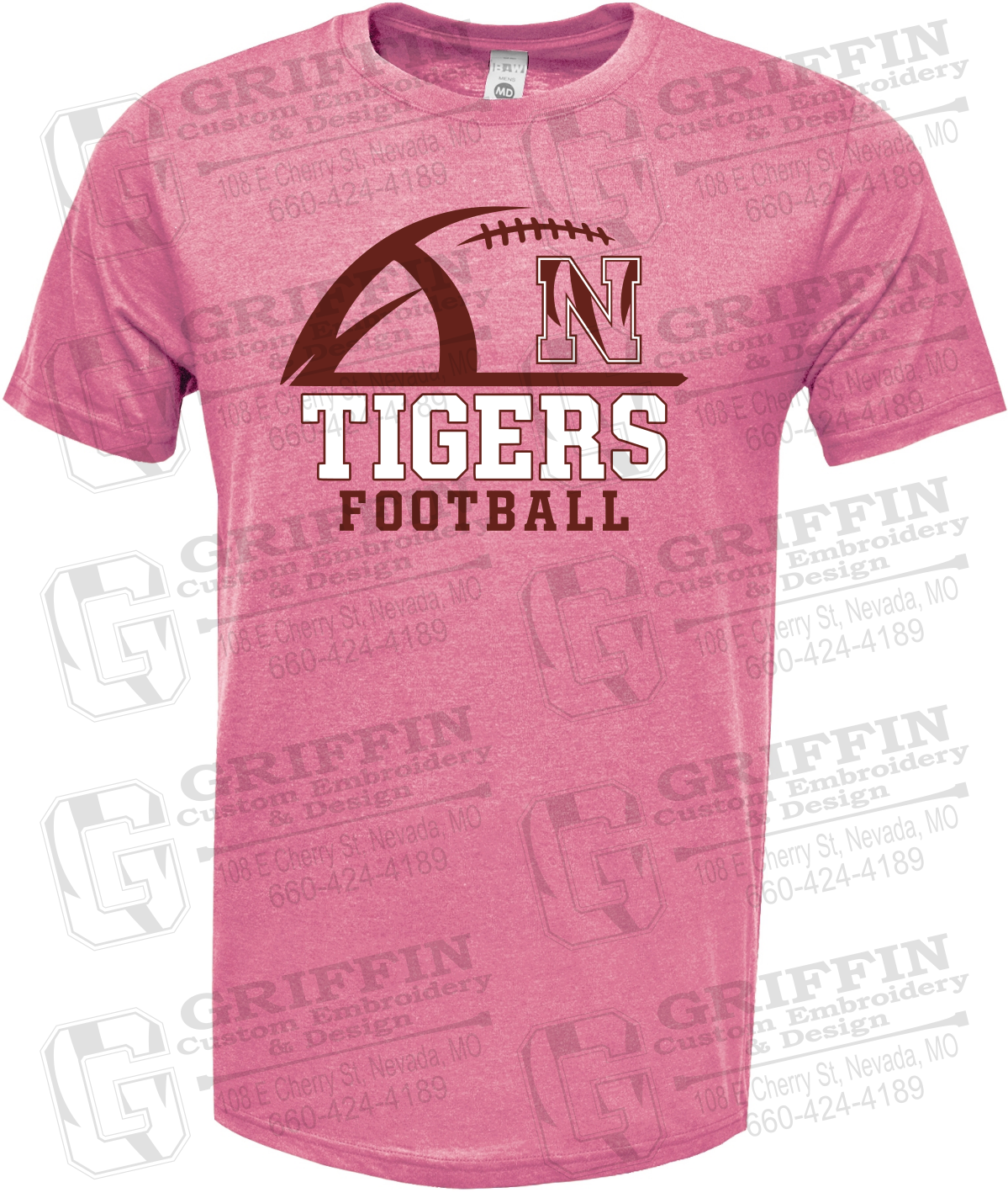Soft-Tek Short Sleeve T-Shirt - Football - Nevada Tigers 27-B