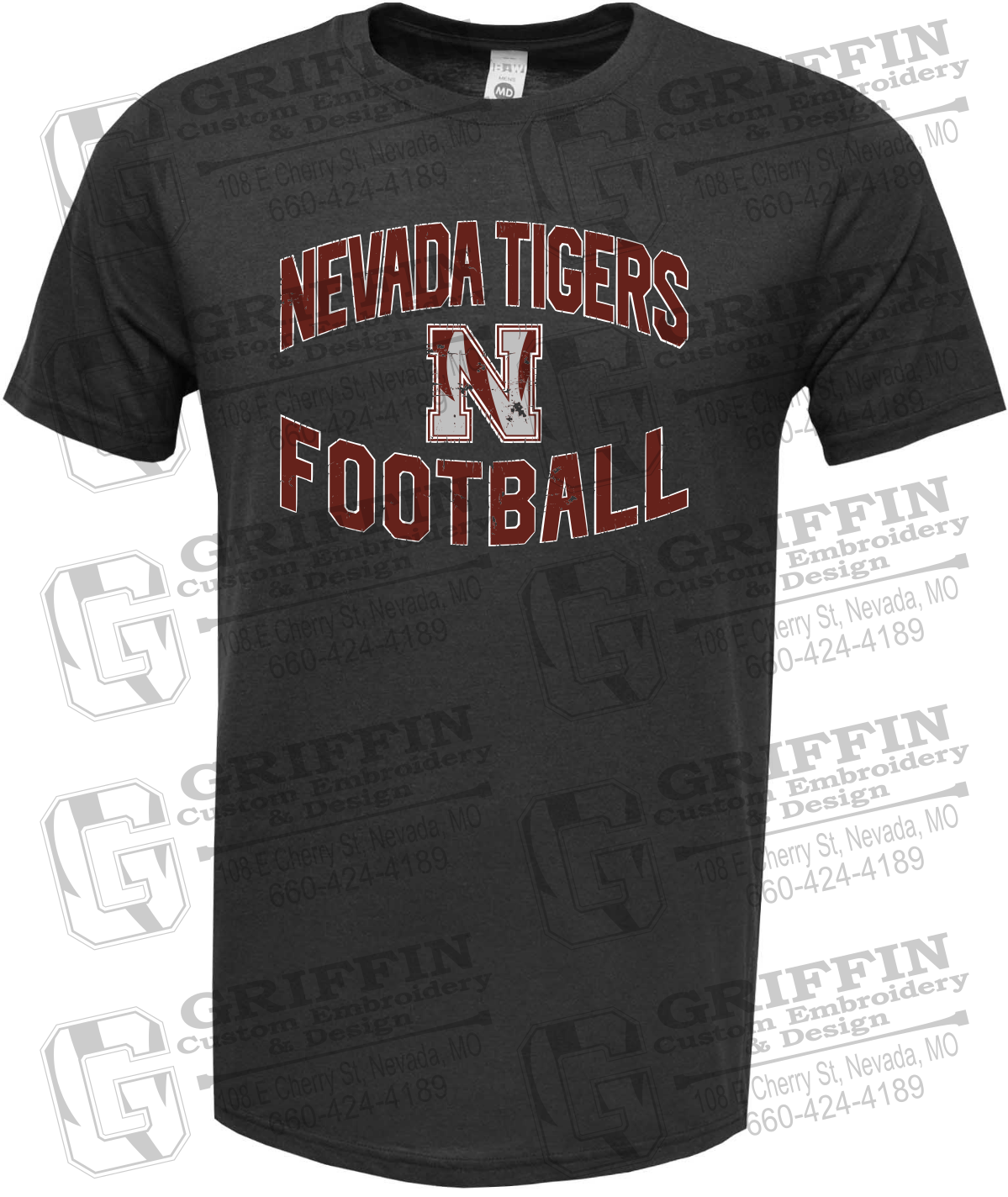 Soft-Tek Short Sleeve T-Shirt - Football - Nevada Tigers 27-C