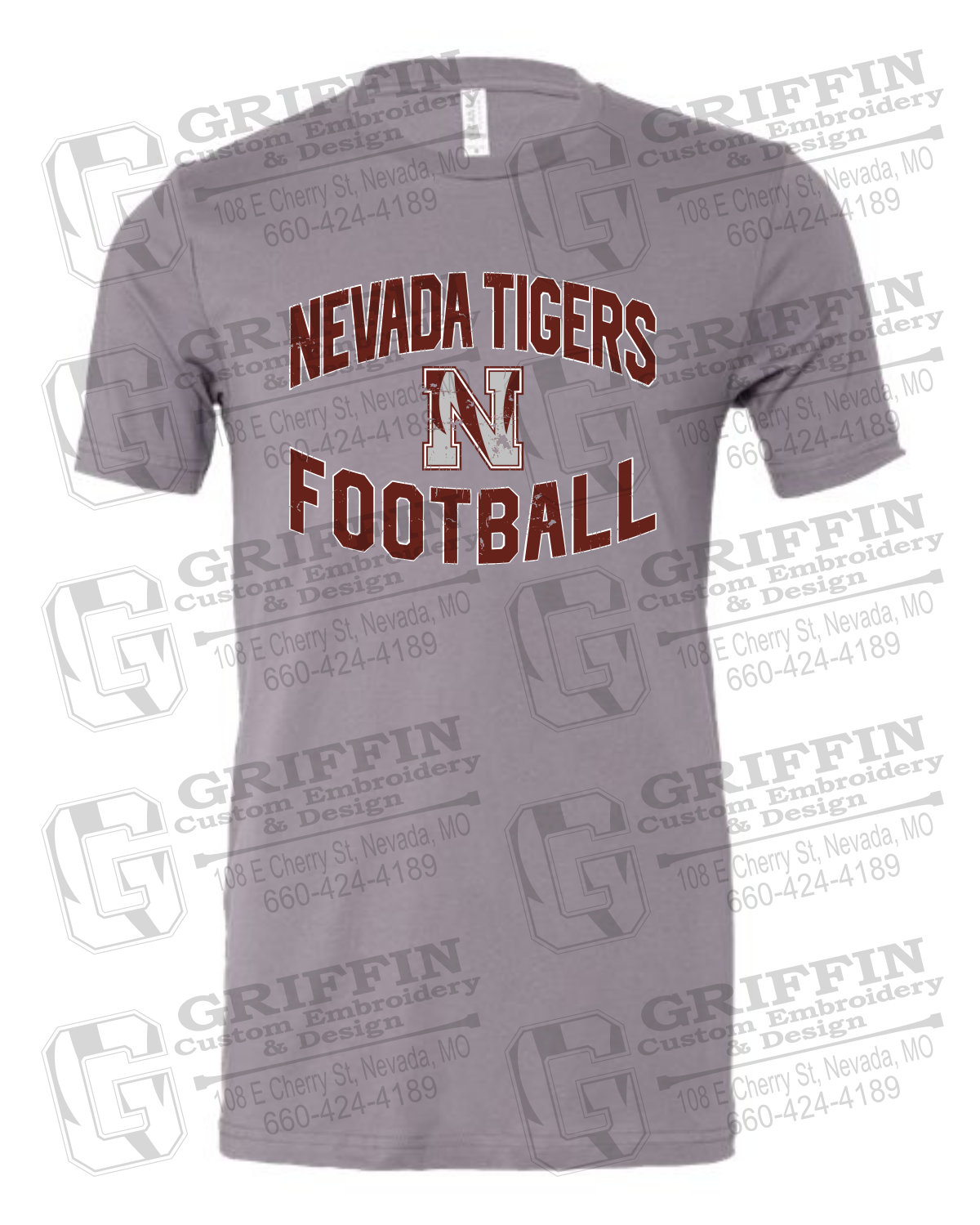 Cotton Short Sleeve T-Shirt - Football - Nevada Tigers 27-C
