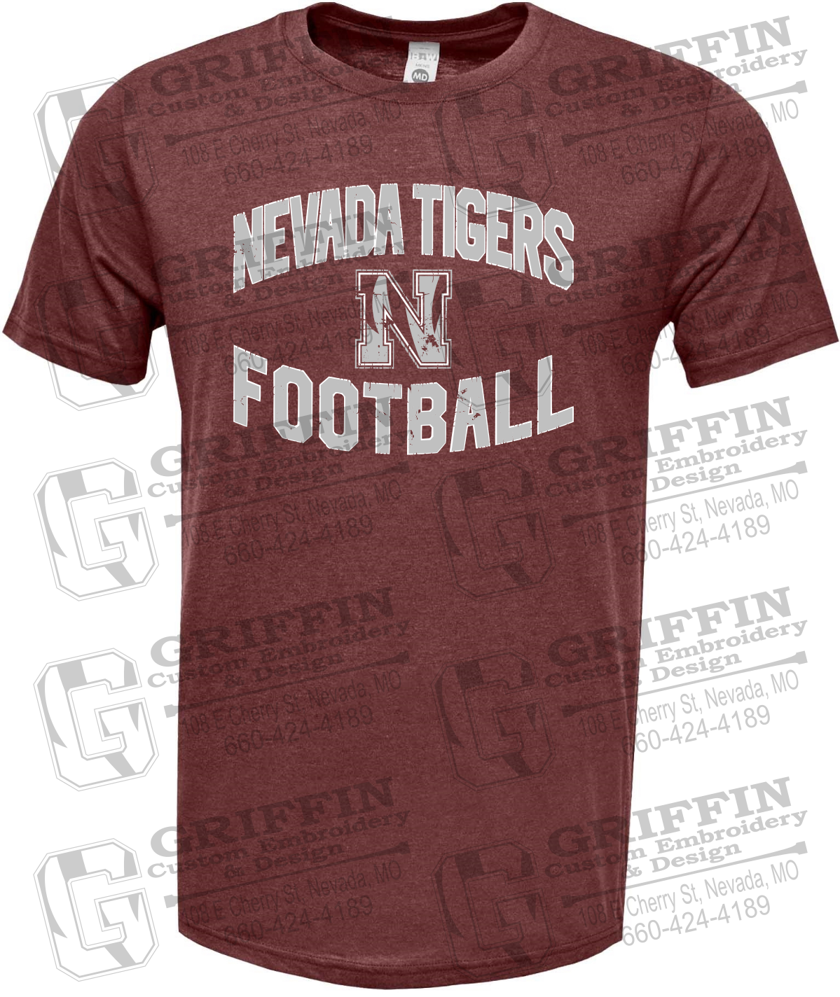 Soft-Tek Short Sleeve T-Shirt - Football - Nevada Tigers 27-C