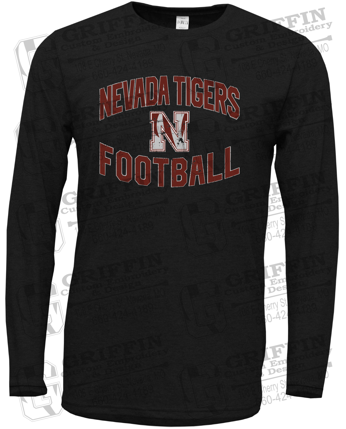 Soft-Tek Long Sleeve T-Shirt - Football - Nevada Tigers 27-C