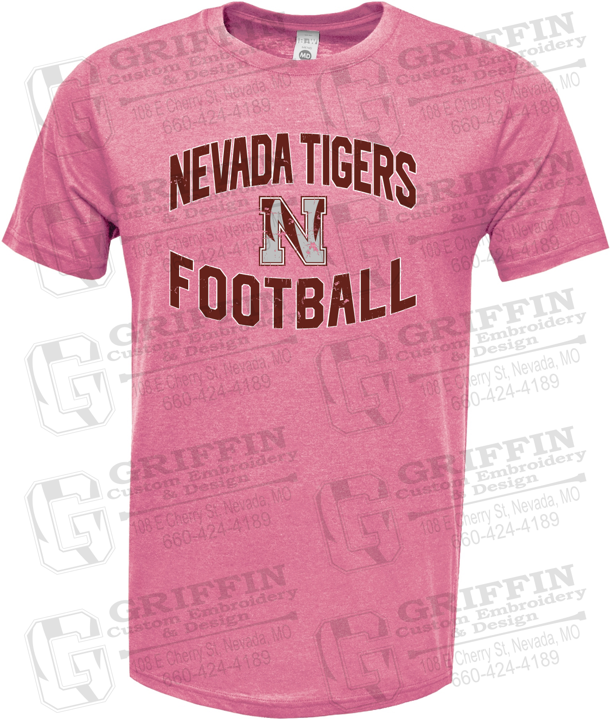 Soft-Tek Short Sleeve T-Shirt - Football - Nevada Tigers 27-C