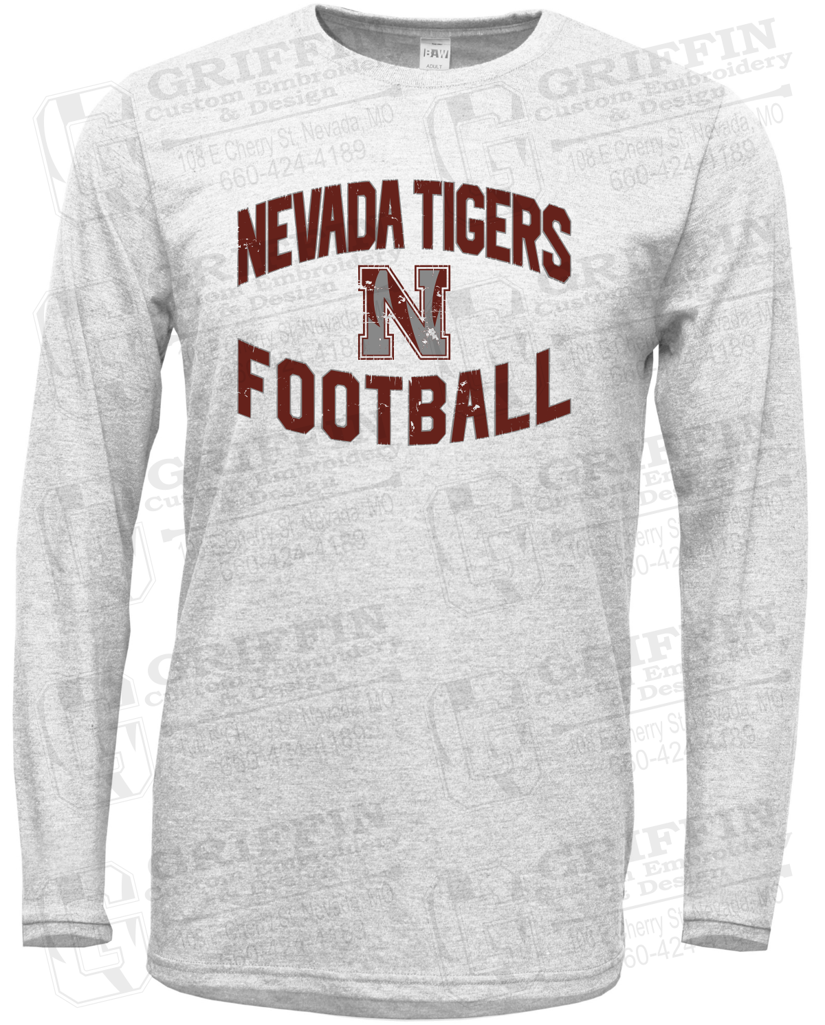 Soft-Tek Long Sleeve T-Shirt - Football - Nevada Tigers 27-C