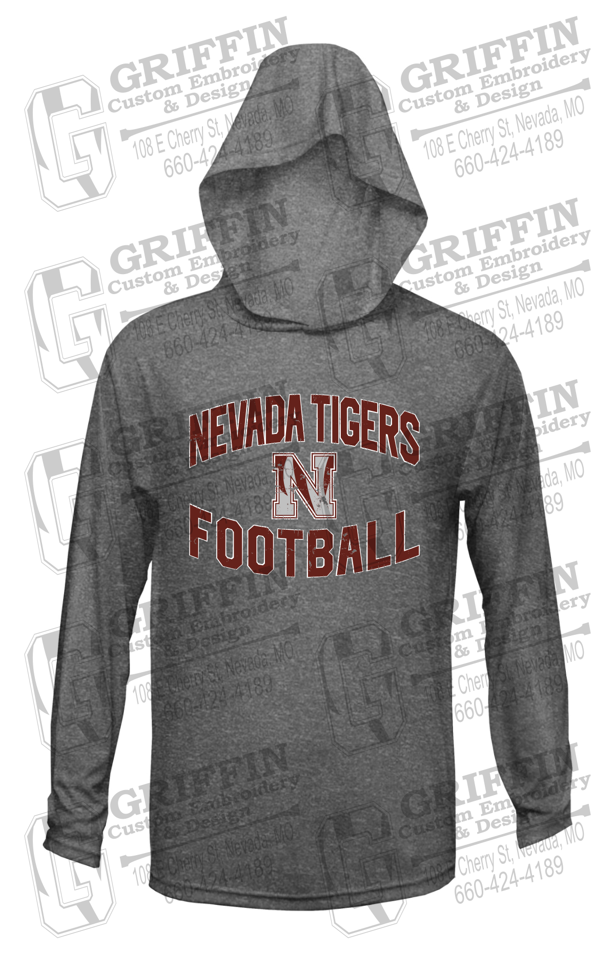Dry-Fit T-Shirt Hoodie - Football - Nevada Tigers 27-C