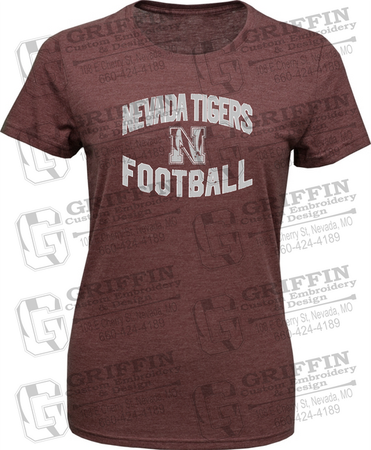Womens Tri-Blend T-Shirt - Football - Nevada Tigers 27-C