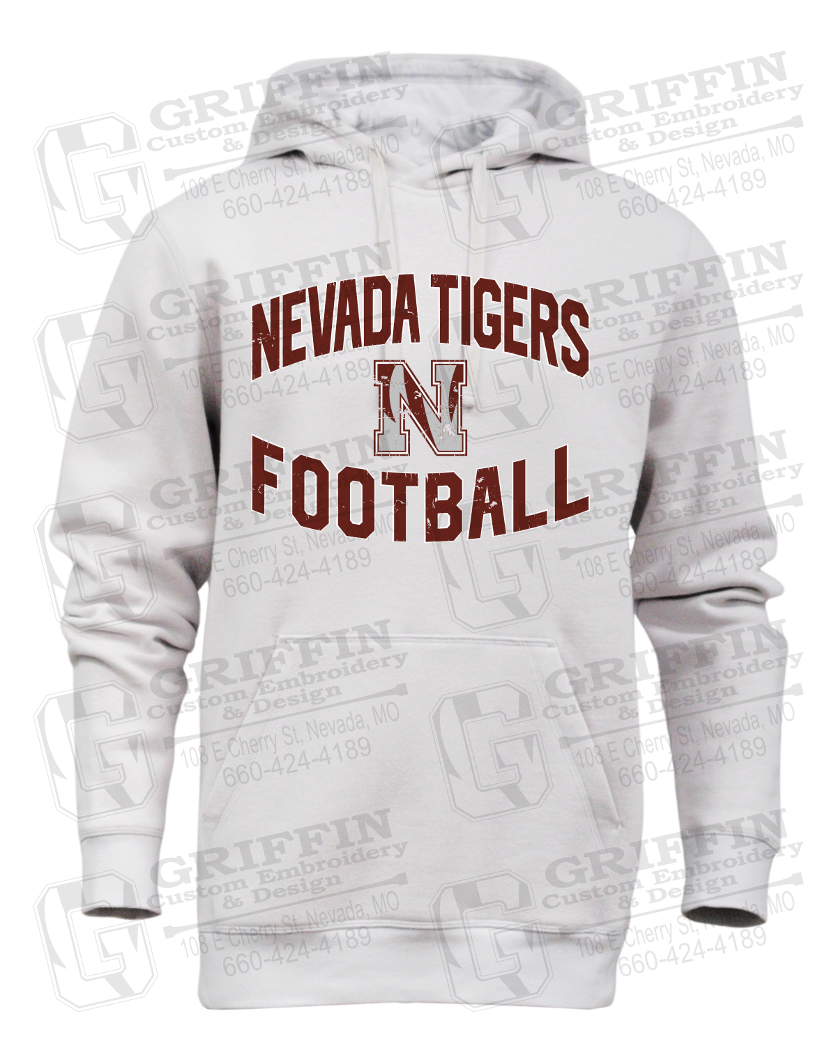 Heavyweight Fleece Hoodie - Football - Nevada Tigers 27-C