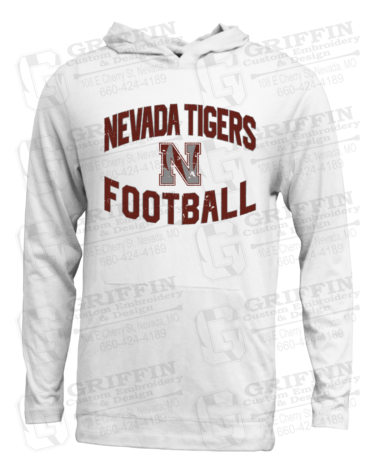 Soft-Tek T-Shirt Hoodie - Football - Nevada Tigers 27-C