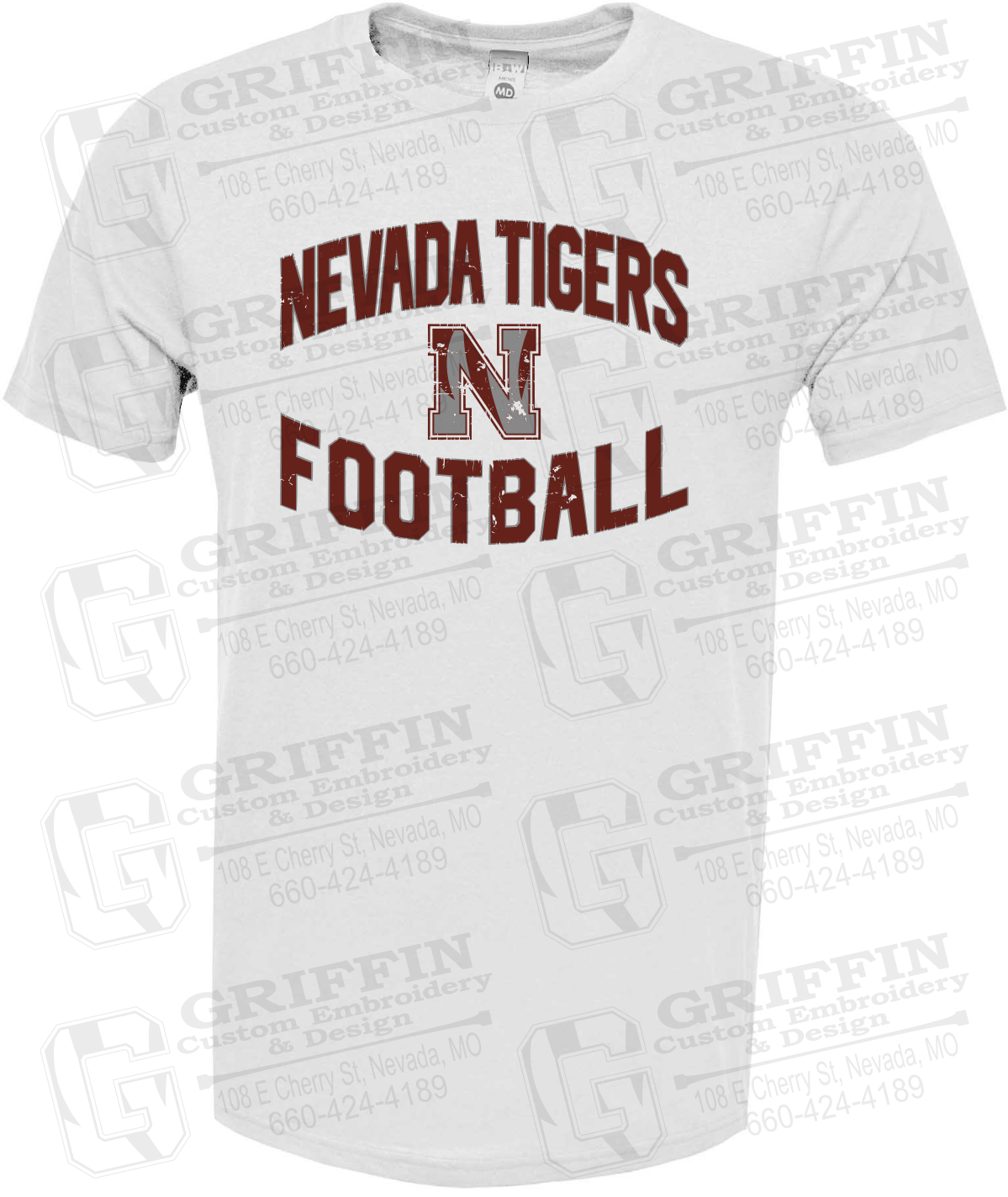 Soft-Tek Short Sleeve T-Shirt - Football - Nevada Tigers 27-C