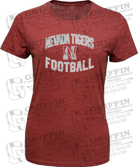 Womens Tri-Blend T-Shirt - Football - Nevada Tigers 27-C