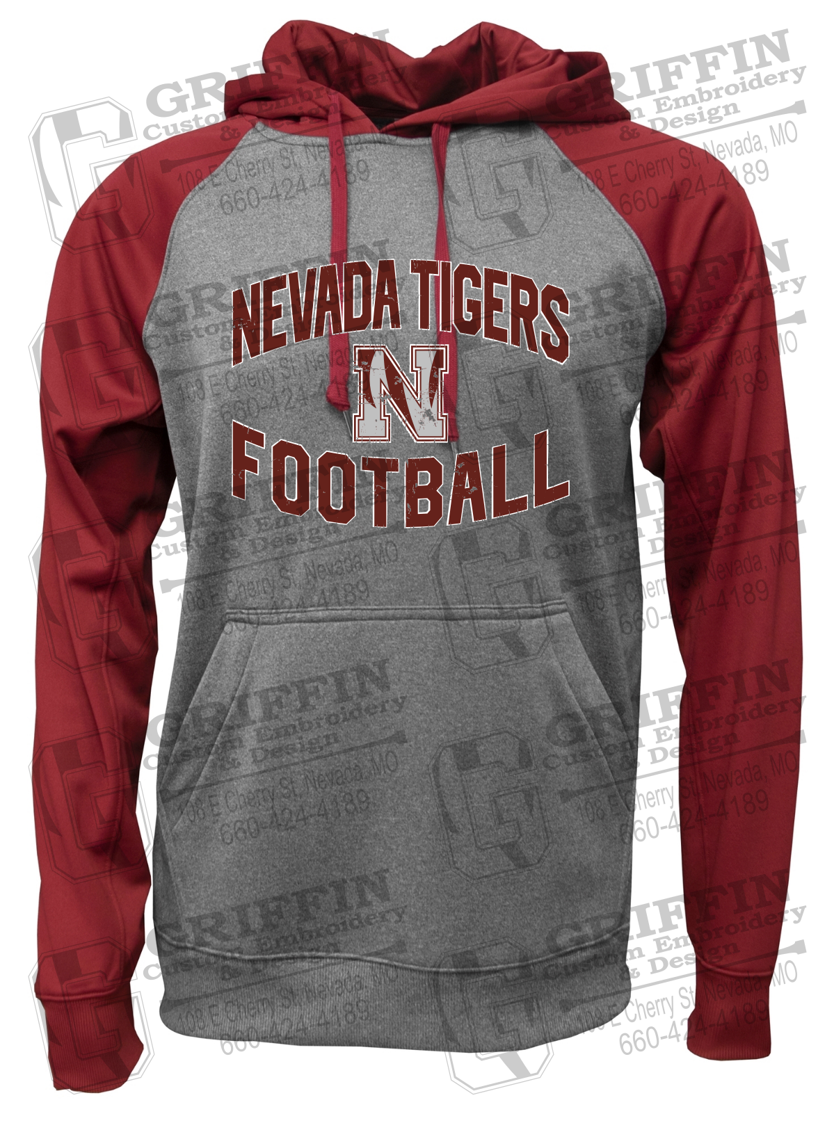 Performance Fleece Raglan Hoodie - Football - Nevada Tigers 27-C