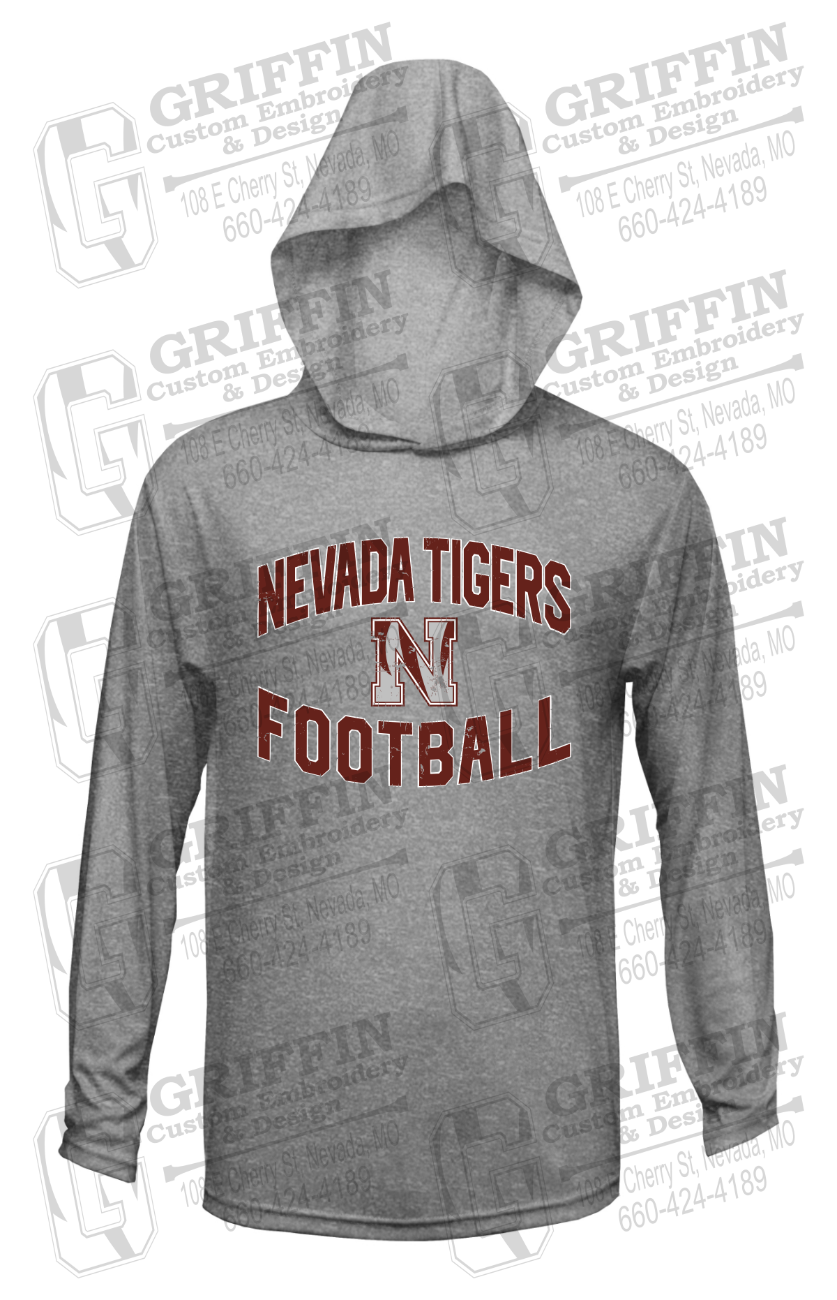 Dry-Fit T-Shirt Hoodie - Football - Nevada Tigers 27-C