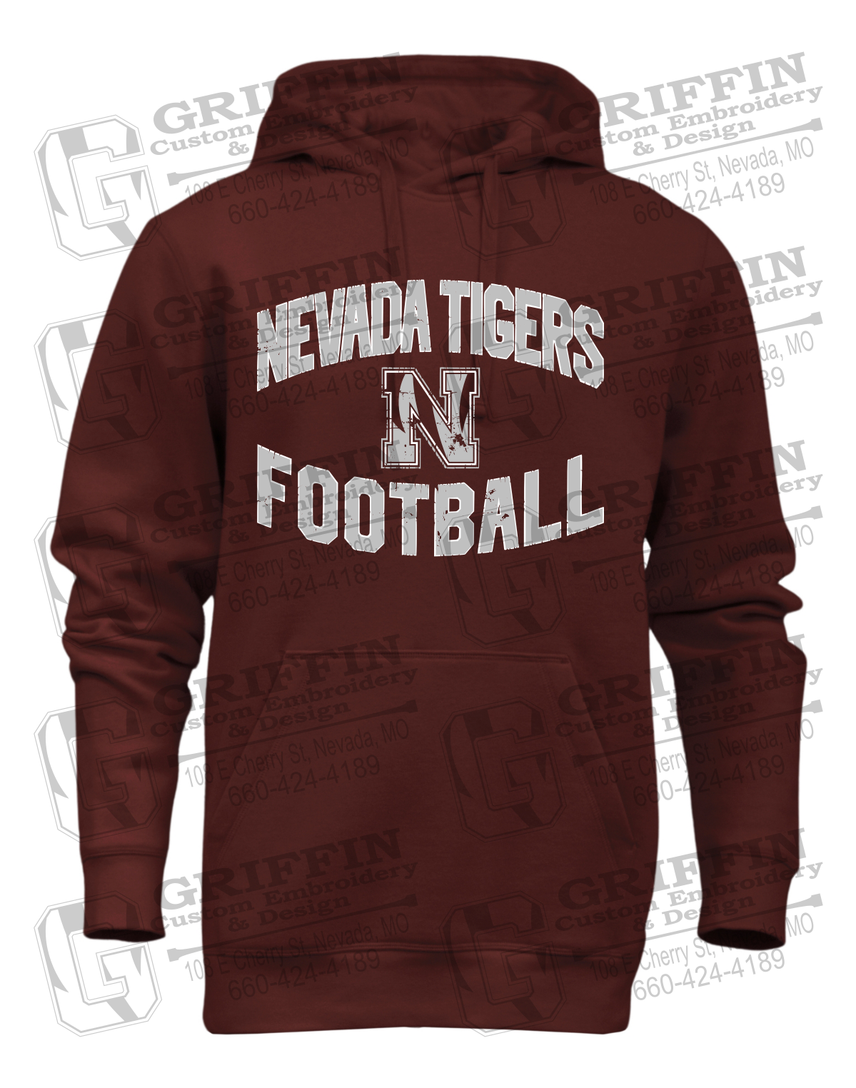 Heavyweight Fleece Hoodie - Football - Nevada Tigers 27-C