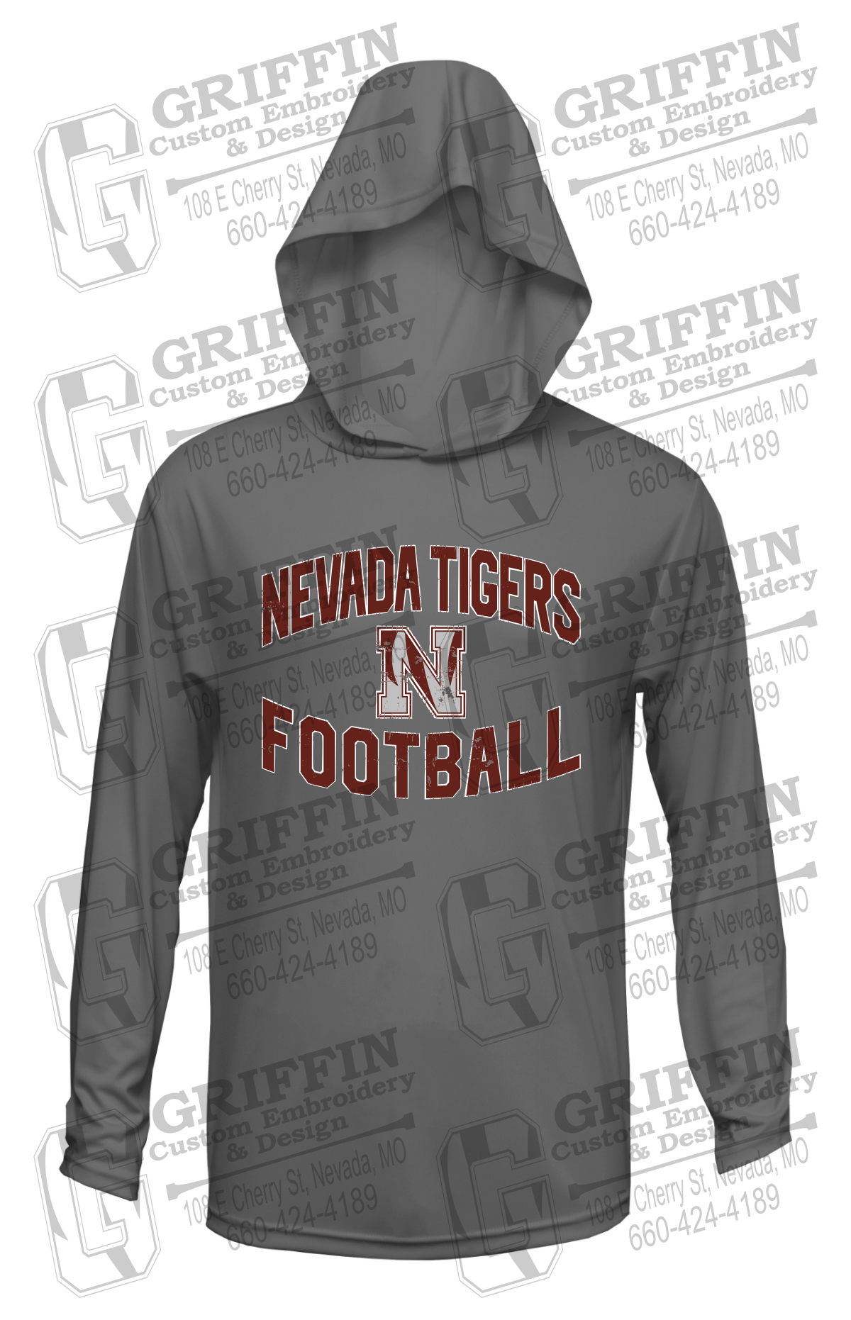 Dry-Fit T-Shirt Hoodie - Football - Nevada Tigers 27-C