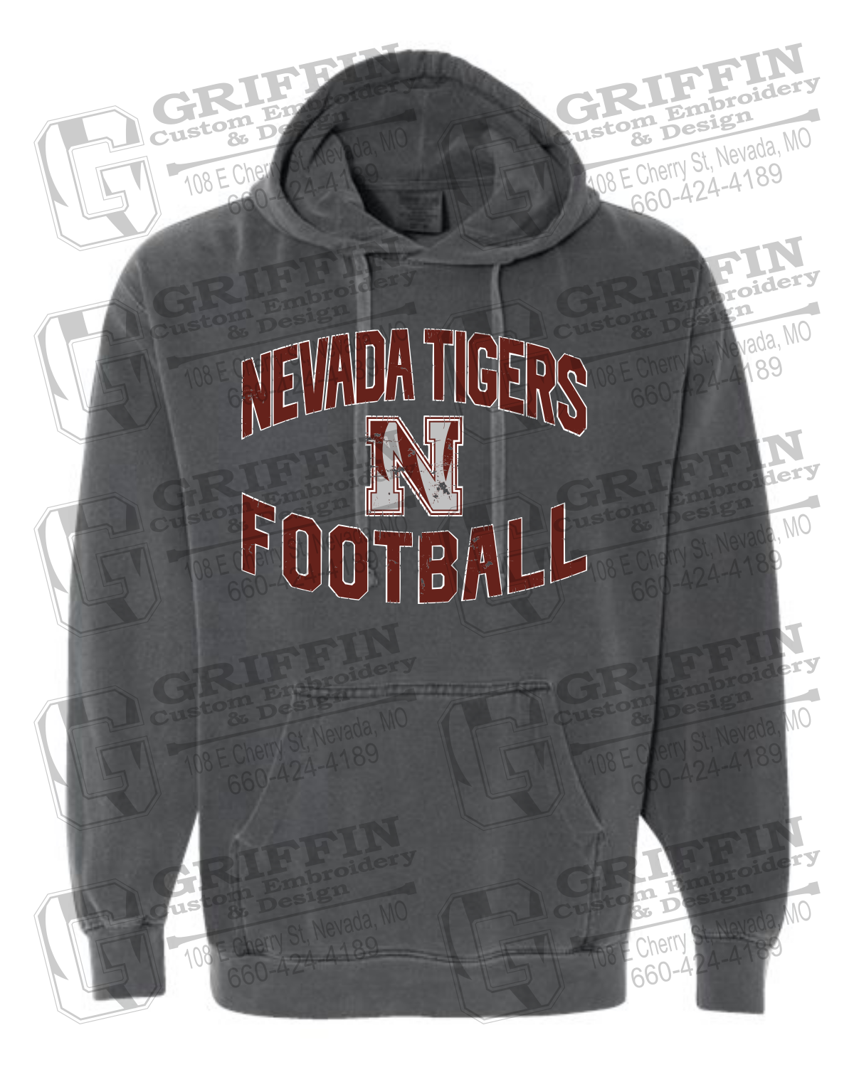 Comfort Colors Hoodie - Football - Nevada Tigers 27-C