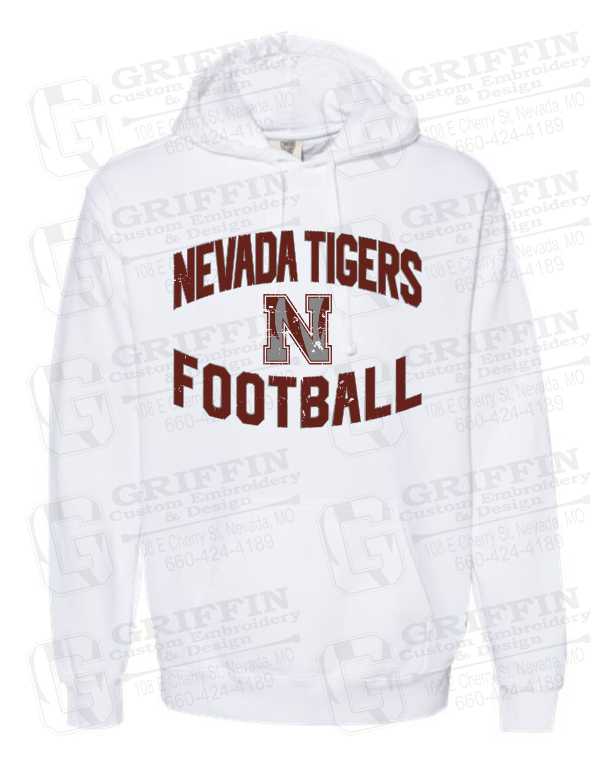 Comfort Colors Hoodie - Football - Nevada Tigers 27-C
