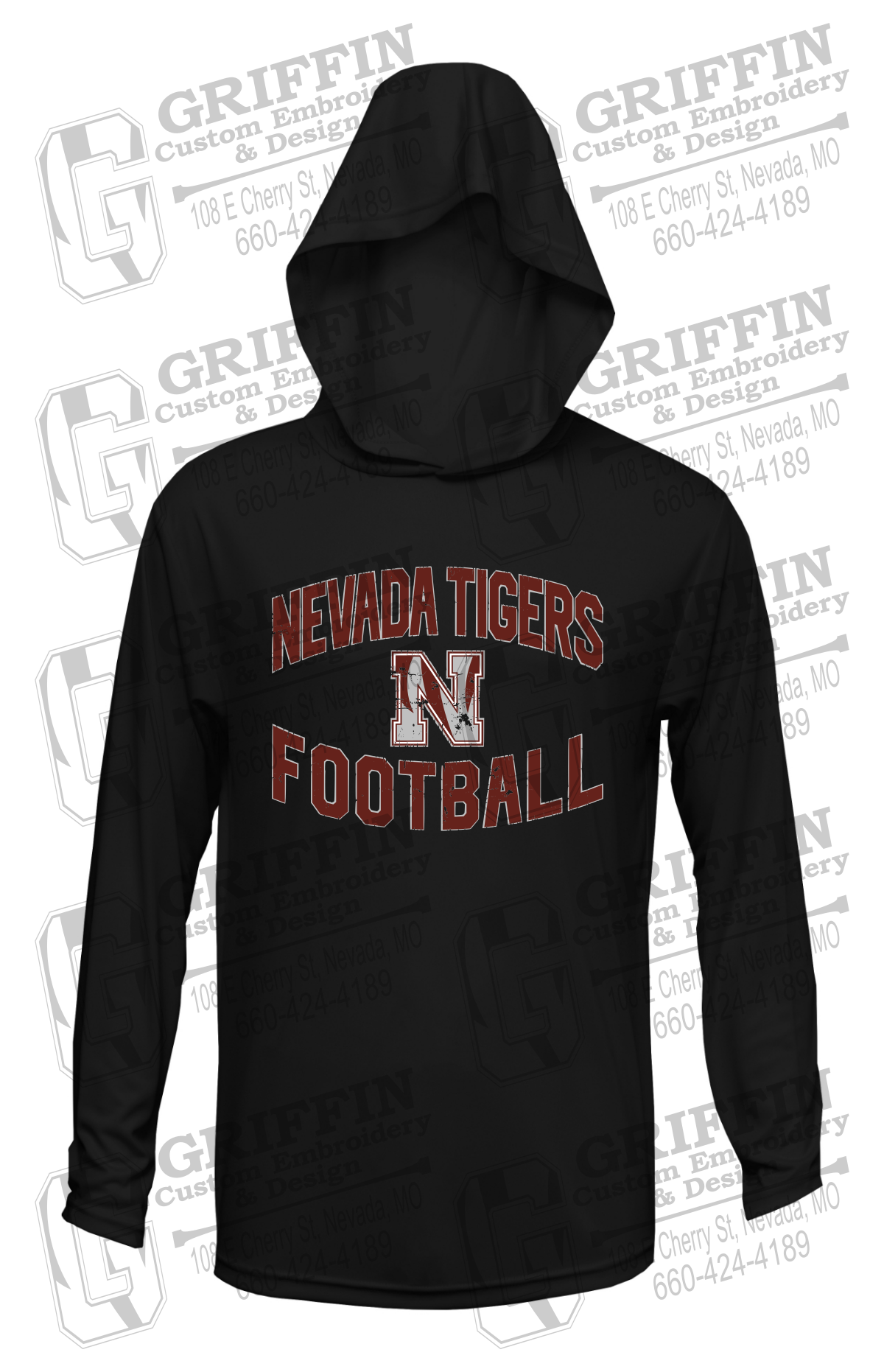 Dry-Fit T-Shirt Hoodie - Football - Nevada Tigers 27-C