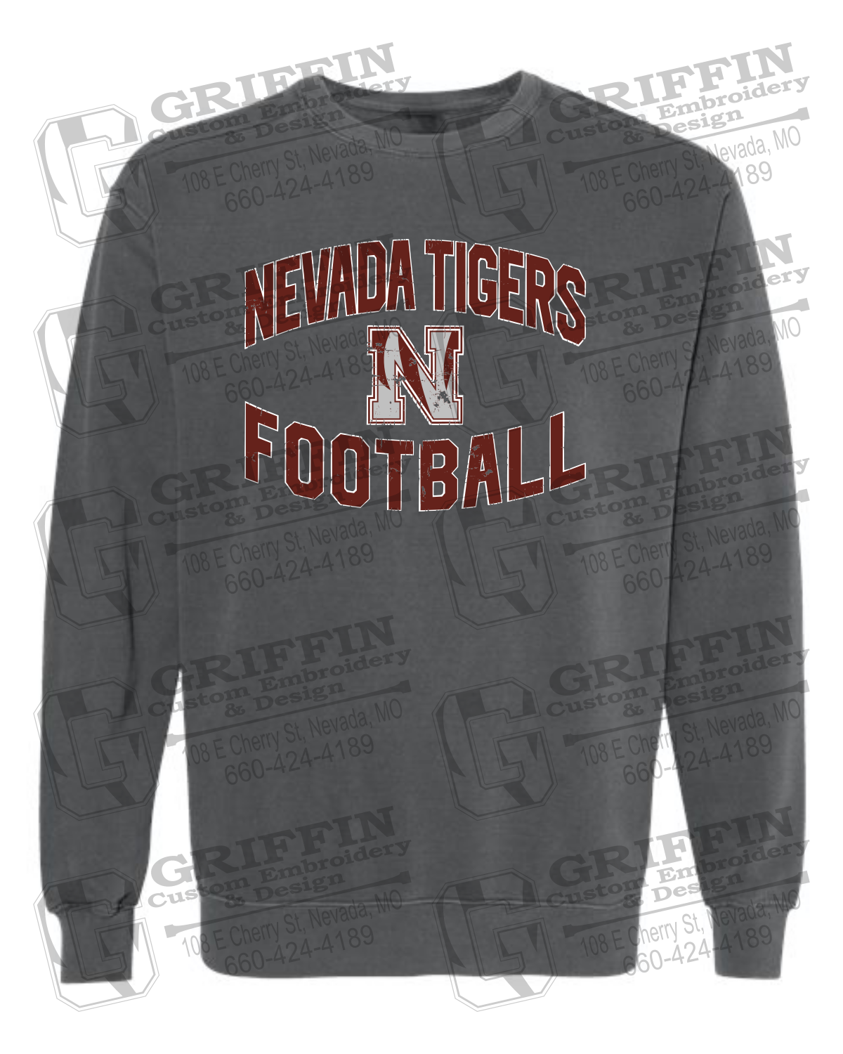 Comfort Colors Crewneck Sweatshirt - Football - Nevada Tigers 27-C