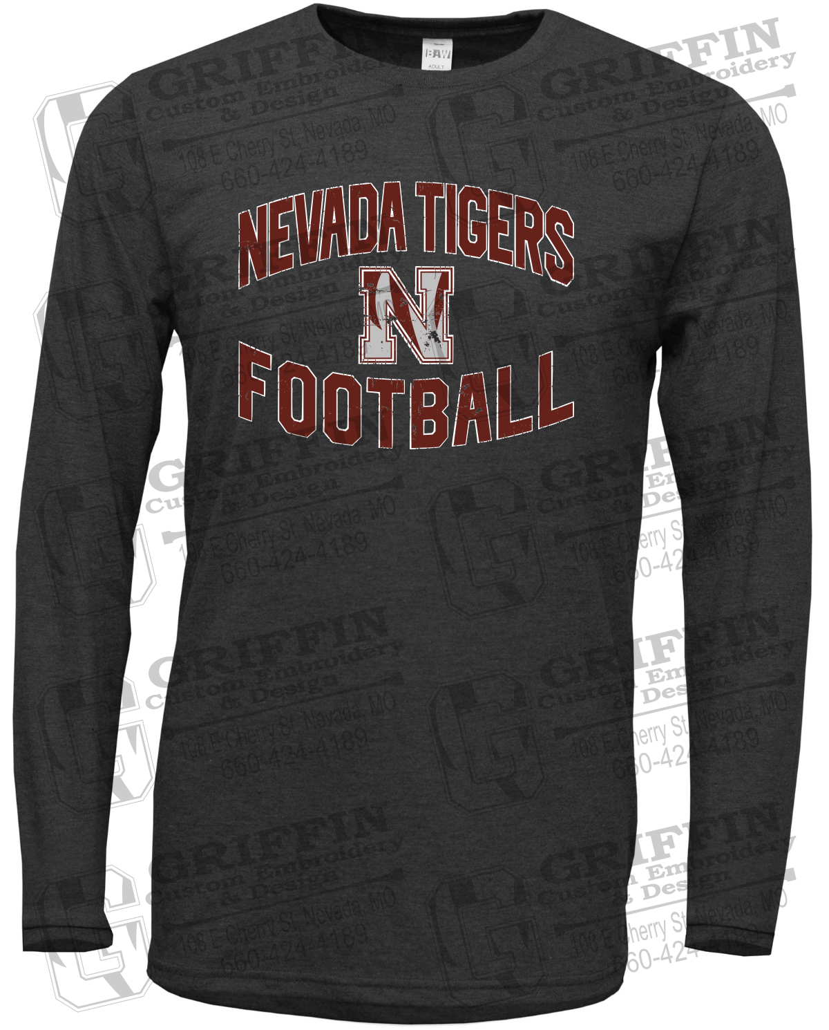 Soft-Tek Long Sleeve T-Shirt - Football - Nevada Tigers 27-C