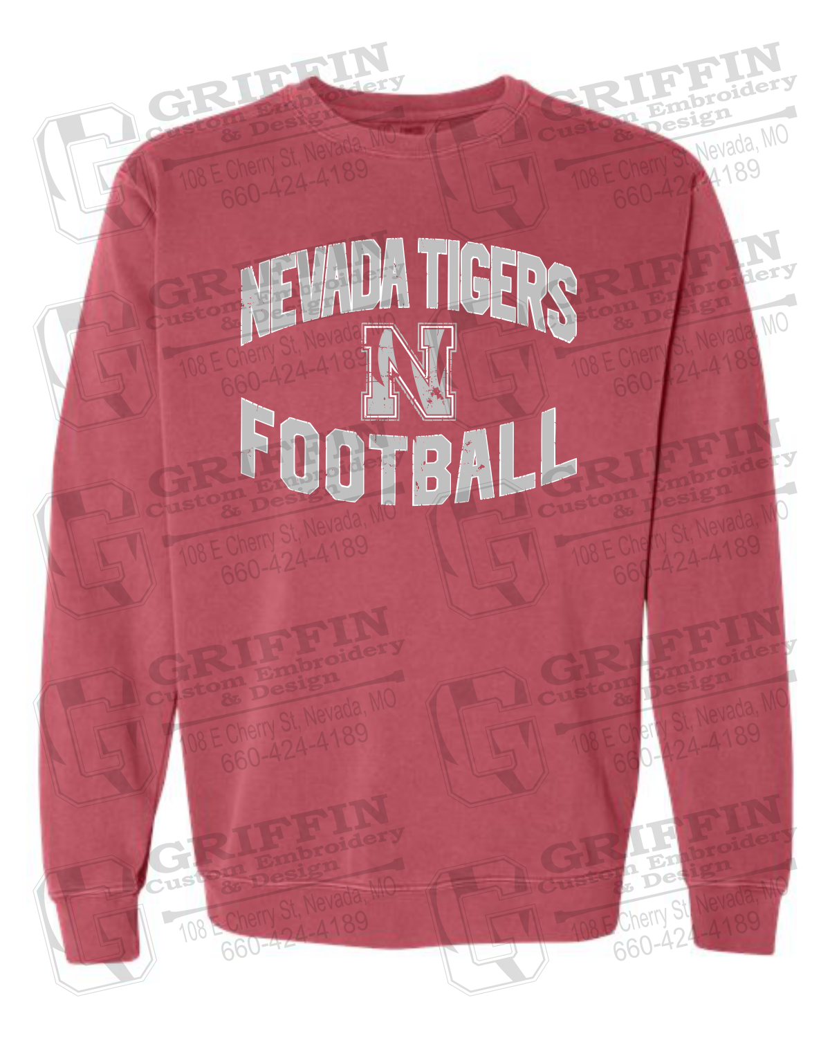 Comfort Colors Crewneck Sweatshirt - Football - Nevada Tigers 27-C