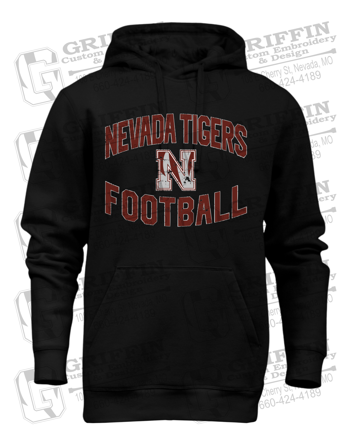 Heavyweight Fleece Hoodie - Football - Nevada Tigers 27-C