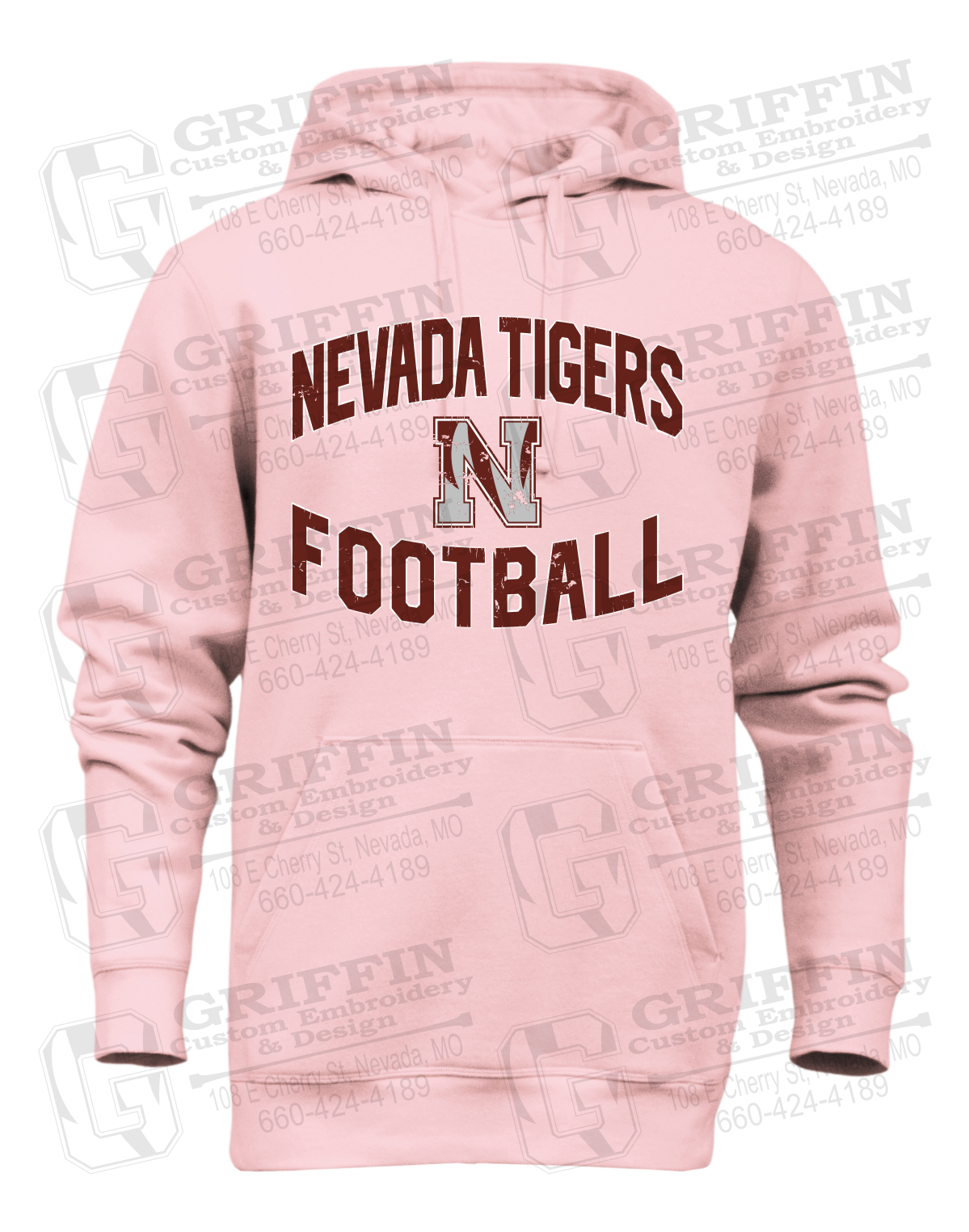 Heavyweight Fleece Hoodie - Football - Nevada Tigers 27-C