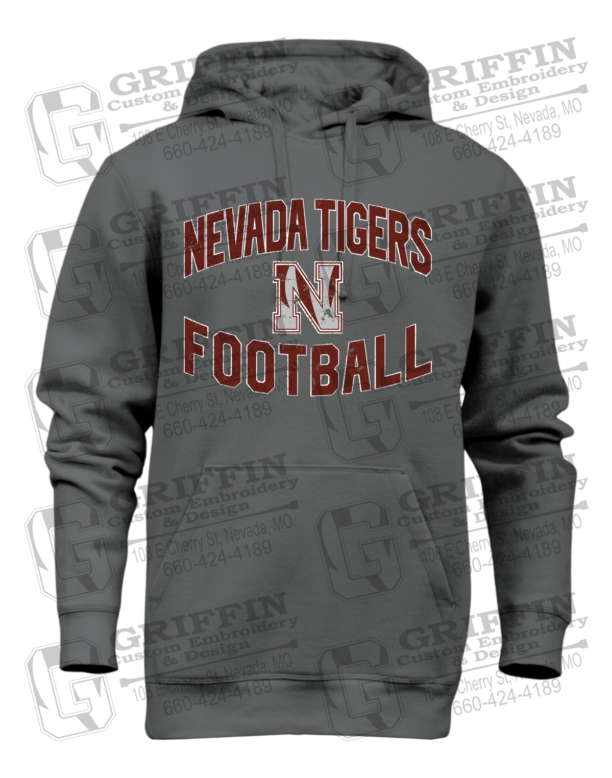 Heavyweight Fleece Hoodie - Football - Nevada Tigers 27-C