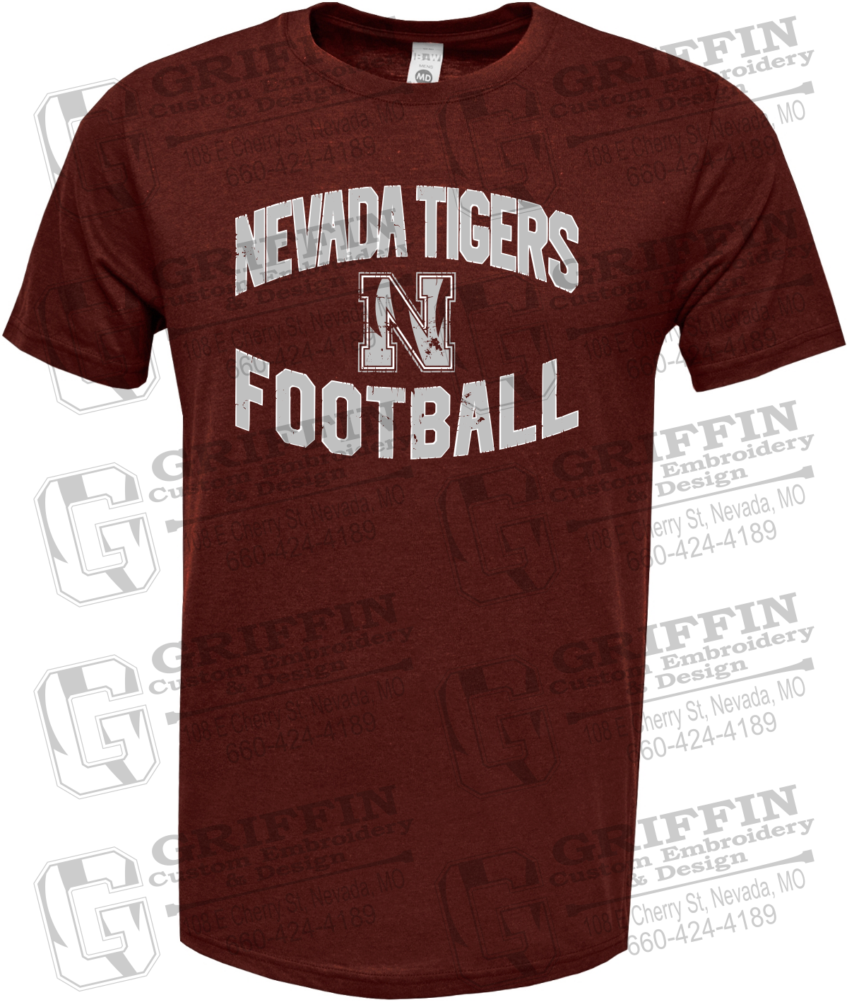 Soft-Tek Short Sleeve T-Shirt - Football - Nevada Tigers 27-C