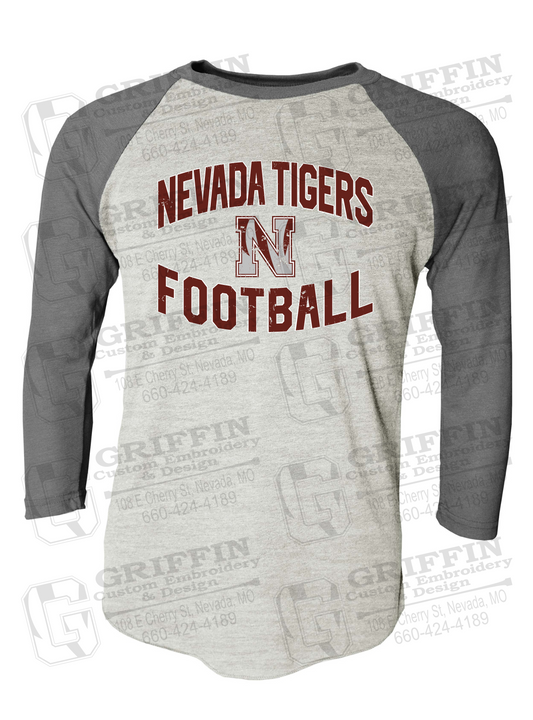 Tri-Blend Raglan Sleeve T-Shirt - Football - Nevada Tigers 27-C