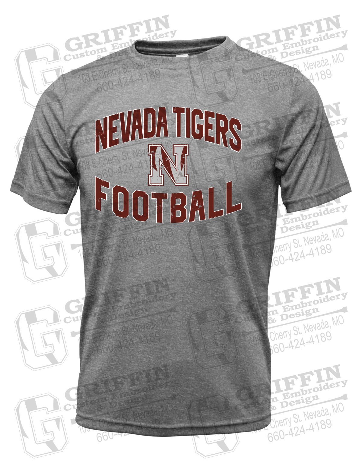 Dry-Fit Short Sleeve T-Shirt - Football - Nevada Tigers 27-C