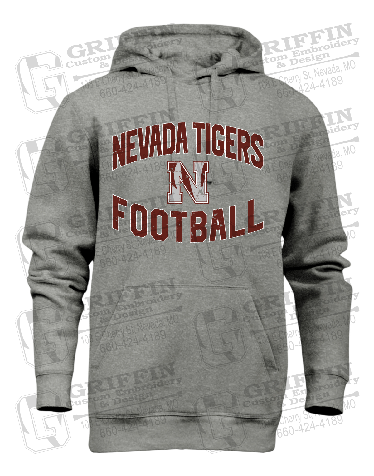 Heavyweight Fleece Hoodie - Football - Nevada Tigers 27-C