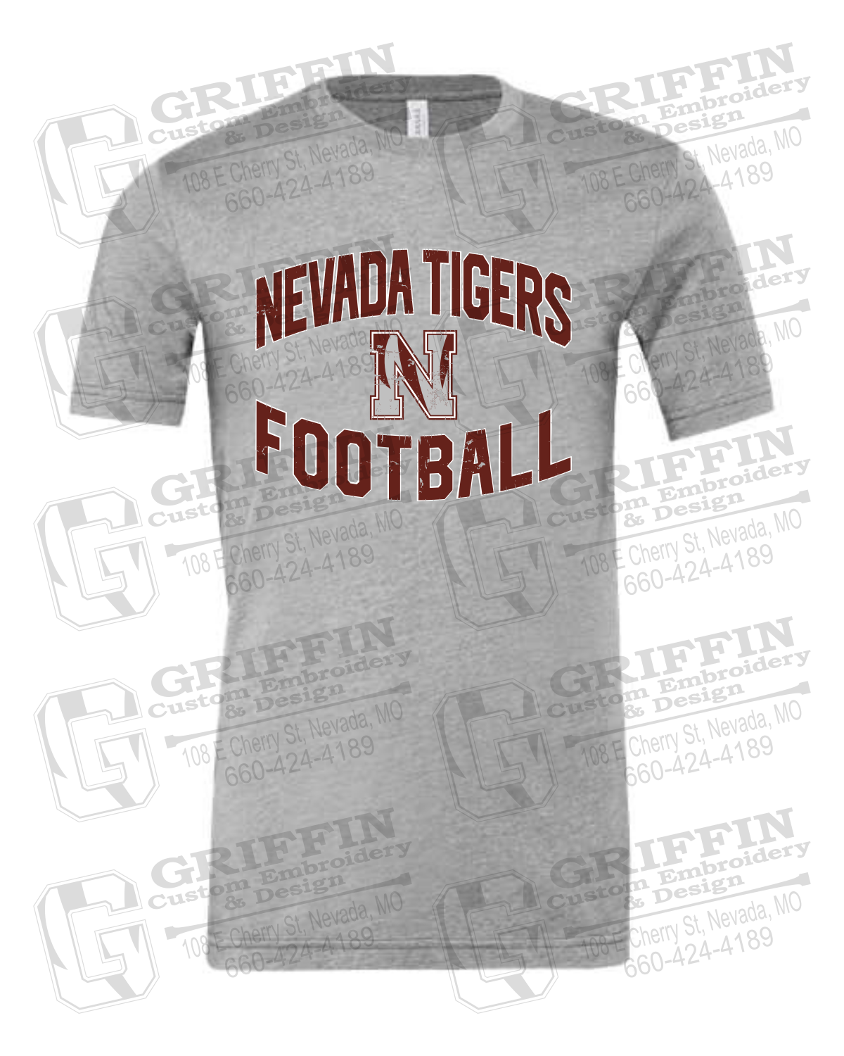 Cotton Short Sleeve T-Shirt - Football - Nevada Tigers 27-C
