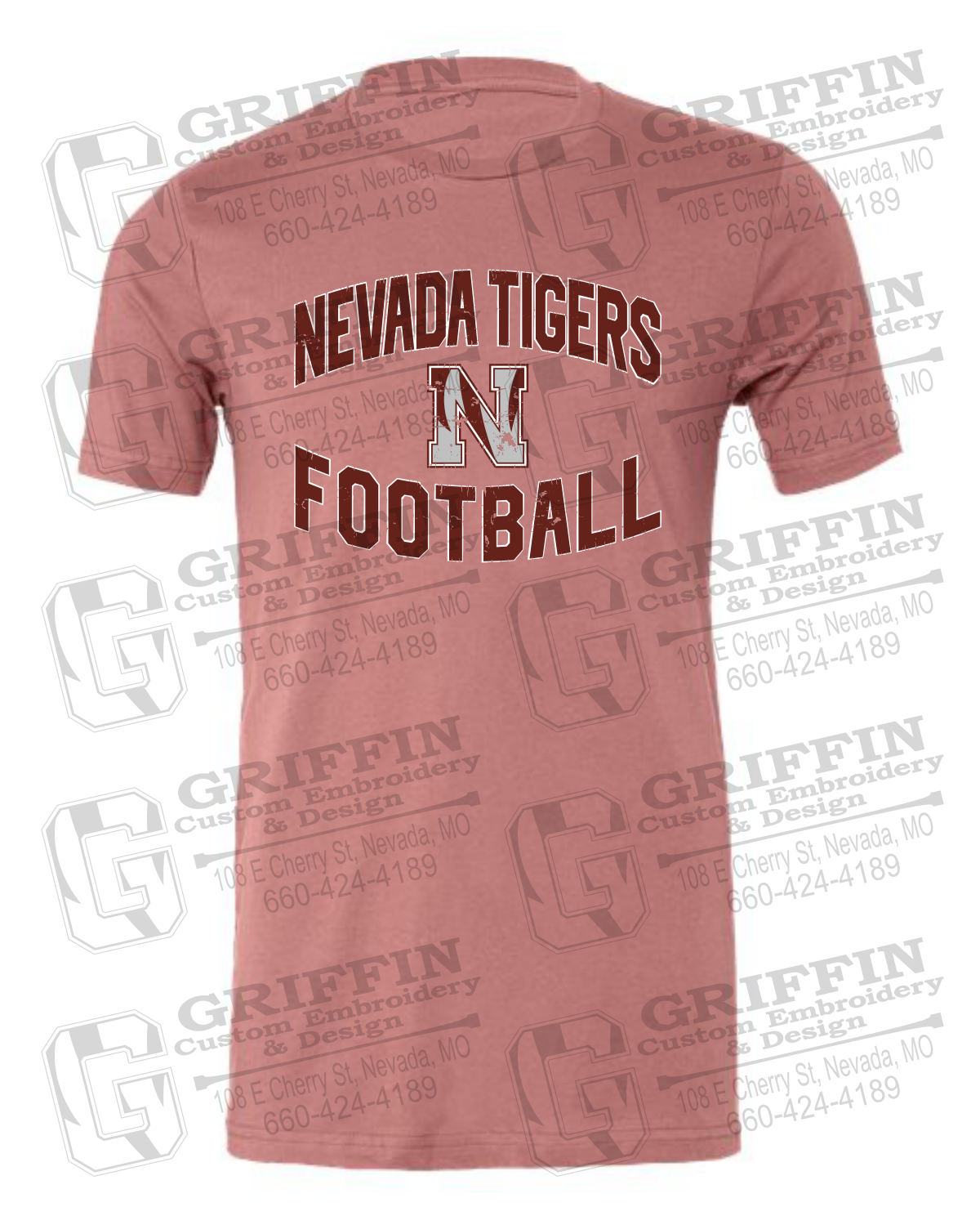 Cotton Short Sleeve T-Shirt - Football - Nevada Tigers 27-C