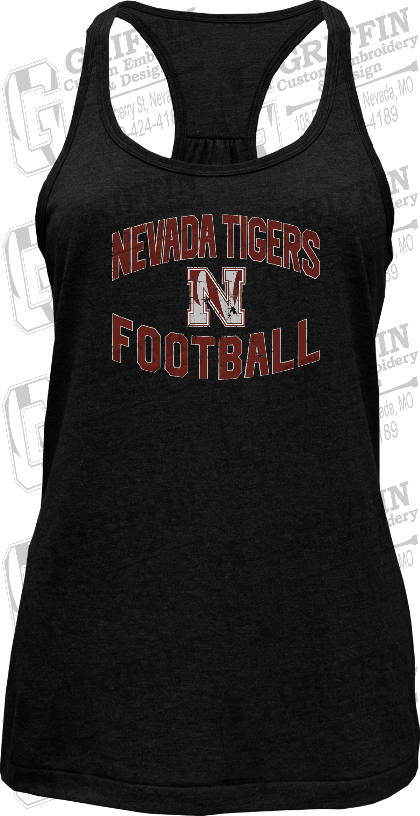 Womens Tri-Blend Tank Top - Football - Nevada Tigers 27-C