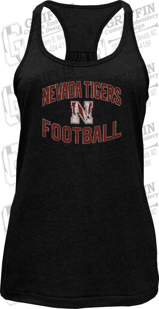 Womens Tri-Blend Tank Top - Football - Nevada Tigers 27-C