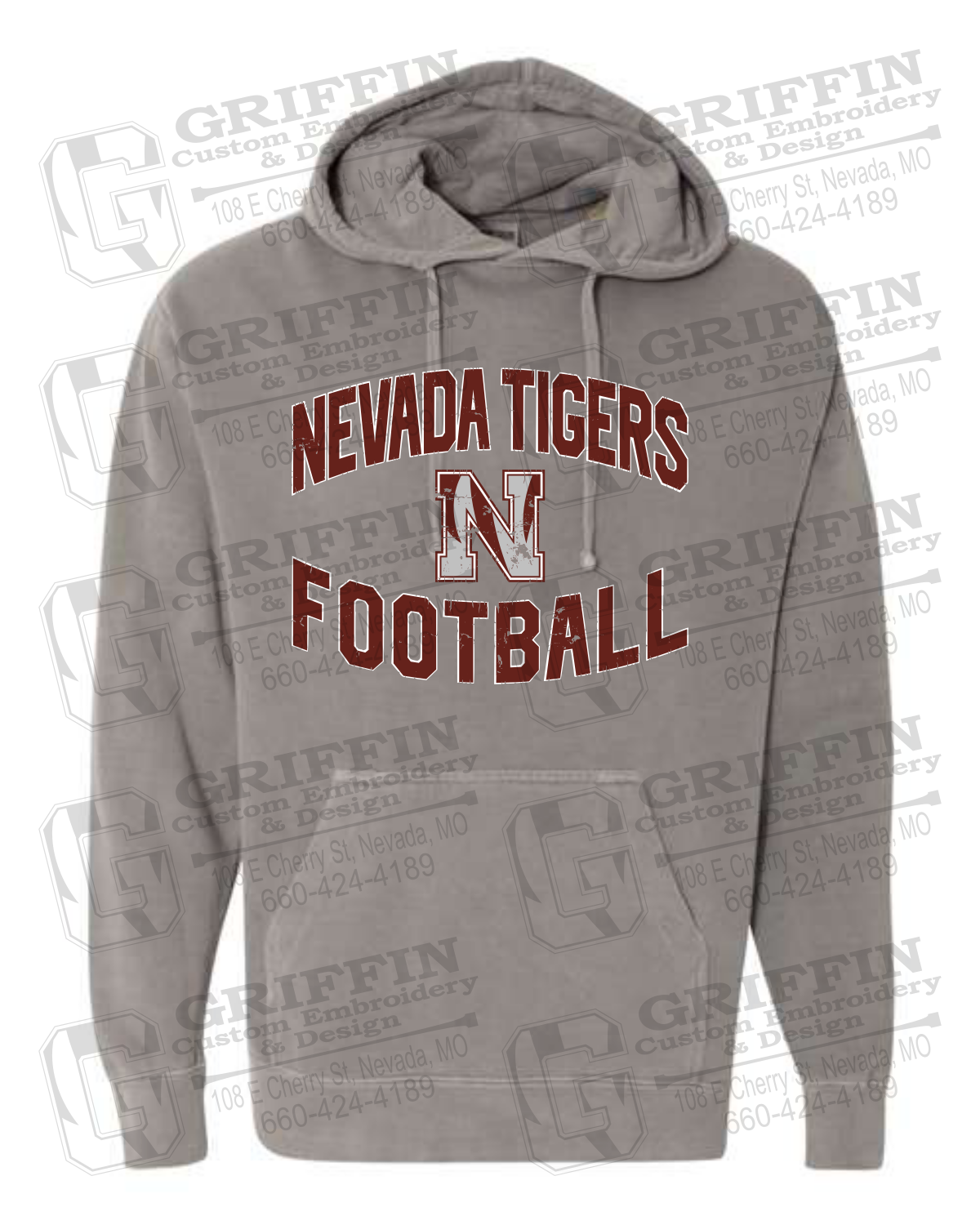 Comfort Colors Hoodie - Football - Nevada Tigers 27-C