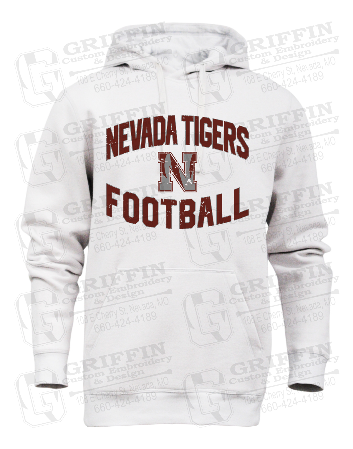 Heavyweight Fleece Hoodie - Football - Nevada Tigers 27-C