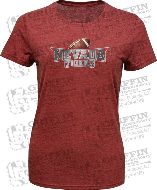 Womens Tri-Blend T-Shirt - Football - Nevada Tigers 27-E