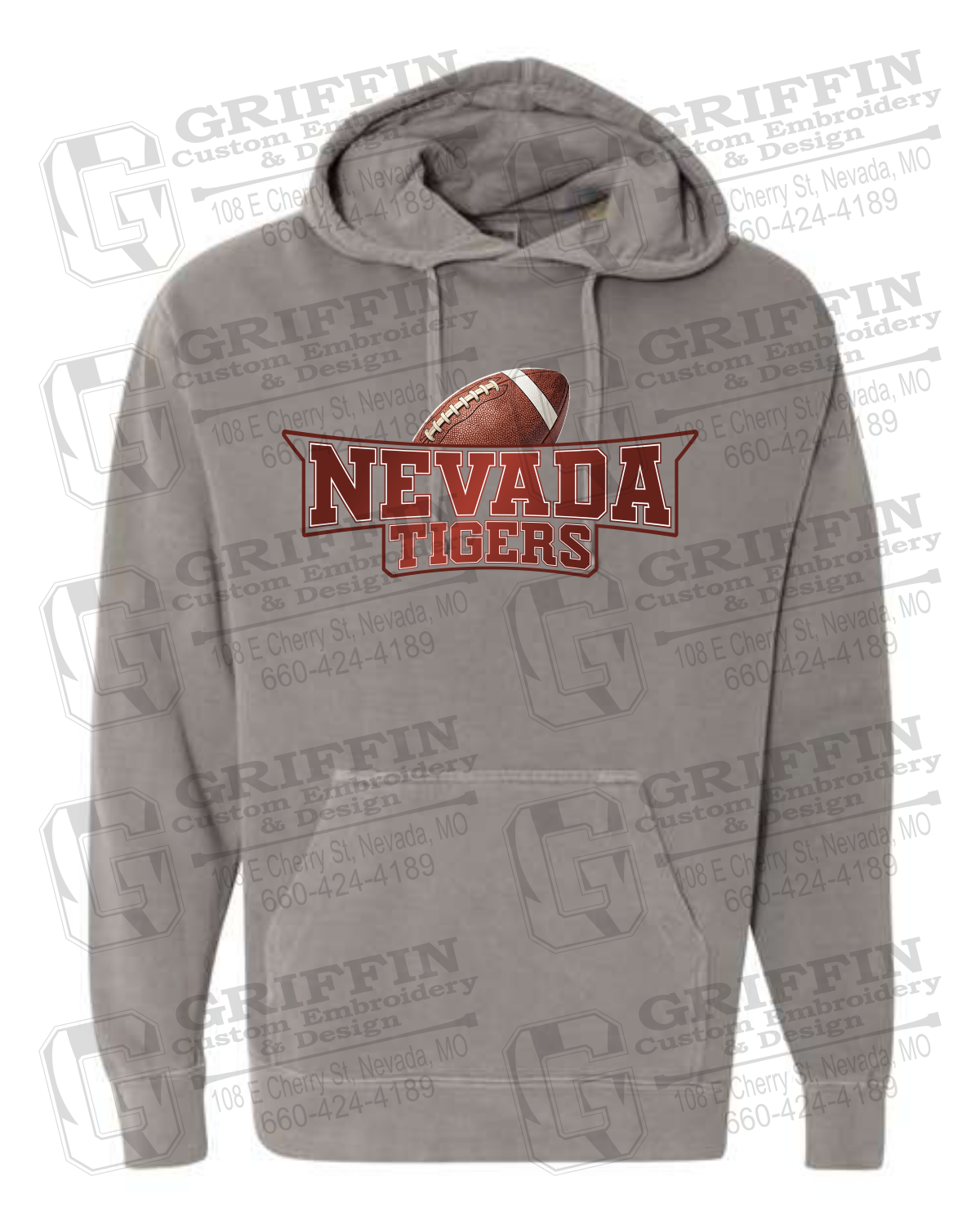 Comfort Colors Hoodie - Football - Nevada Tigers 27-E