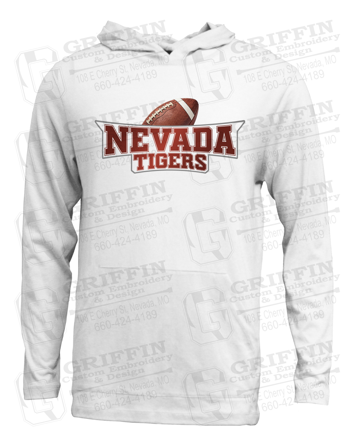 Soft-Tek T-Shirt Hoodie - Football - Nevada Tigers 27-E