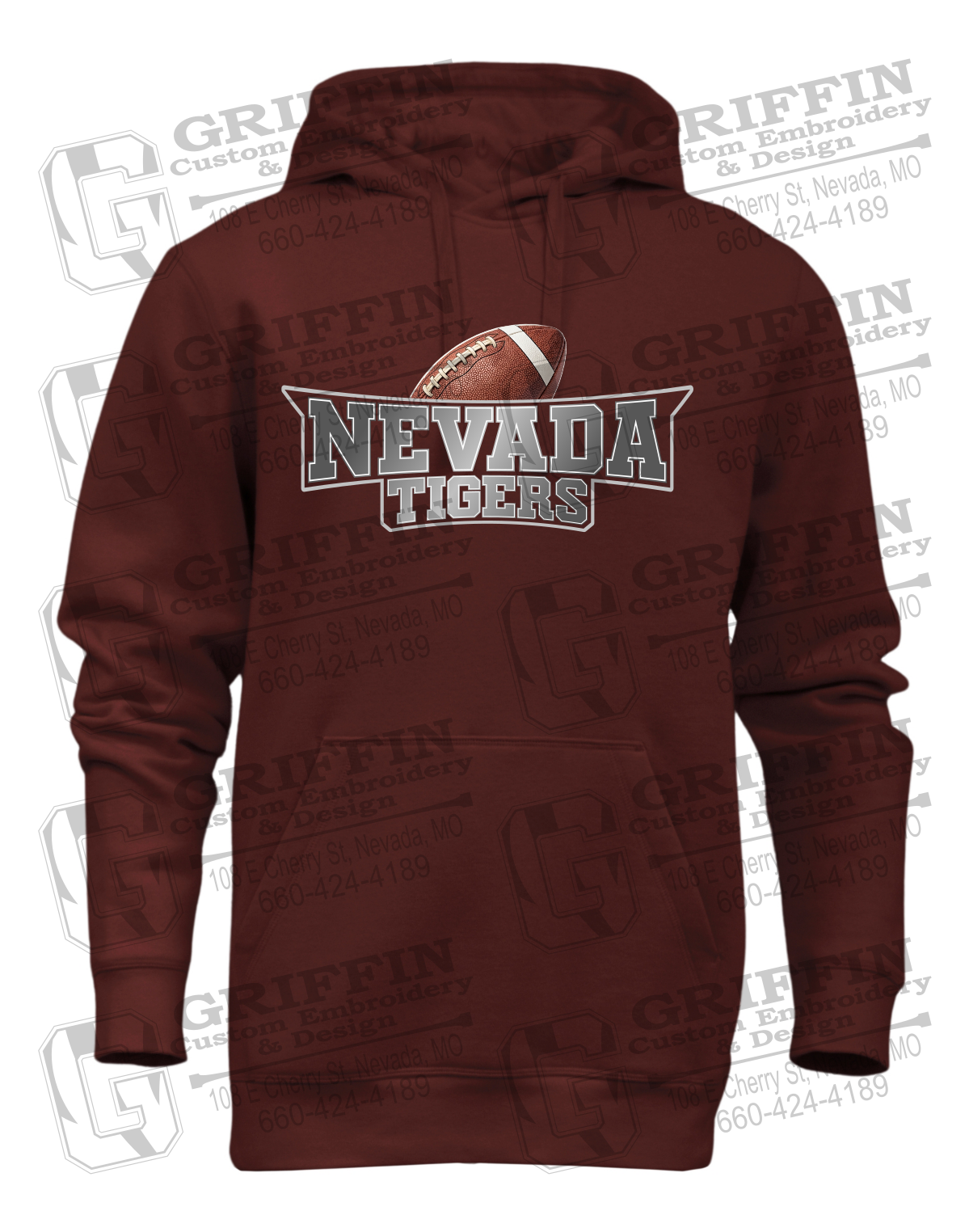 Heavyweight Fleece Hoodie - Football - Nevada Tigers 27-E
