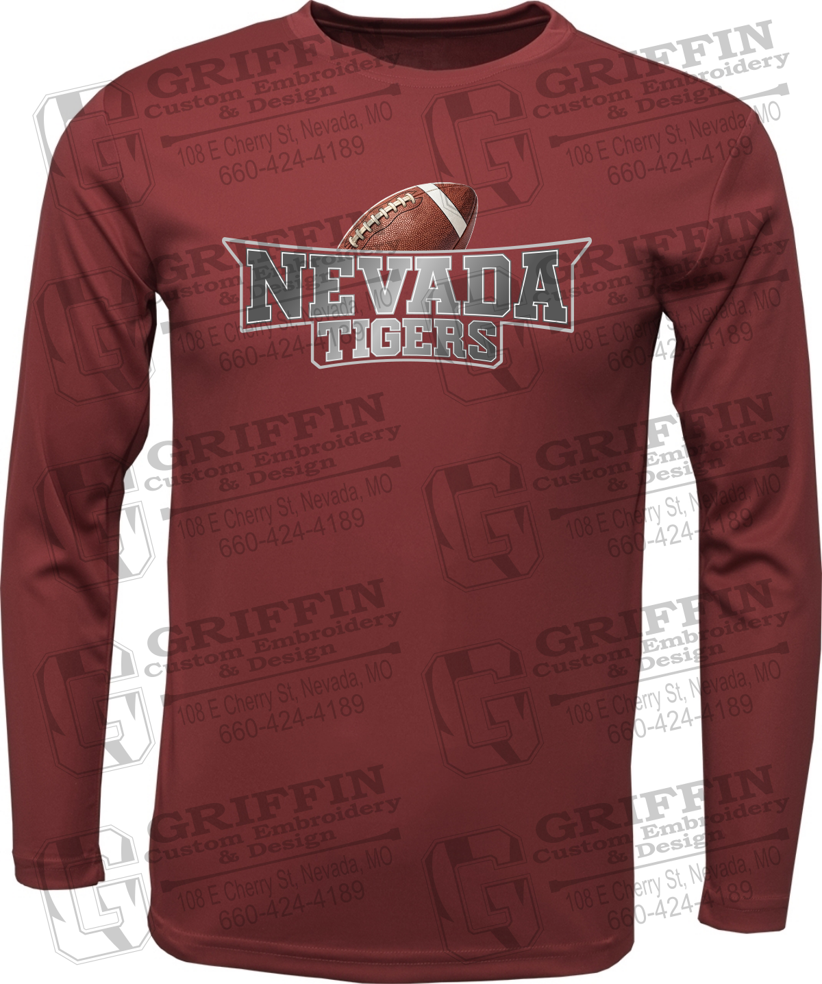 Dry-Fit Long Sleeve T-Shirt - Football - Nevada Tigers 27-E