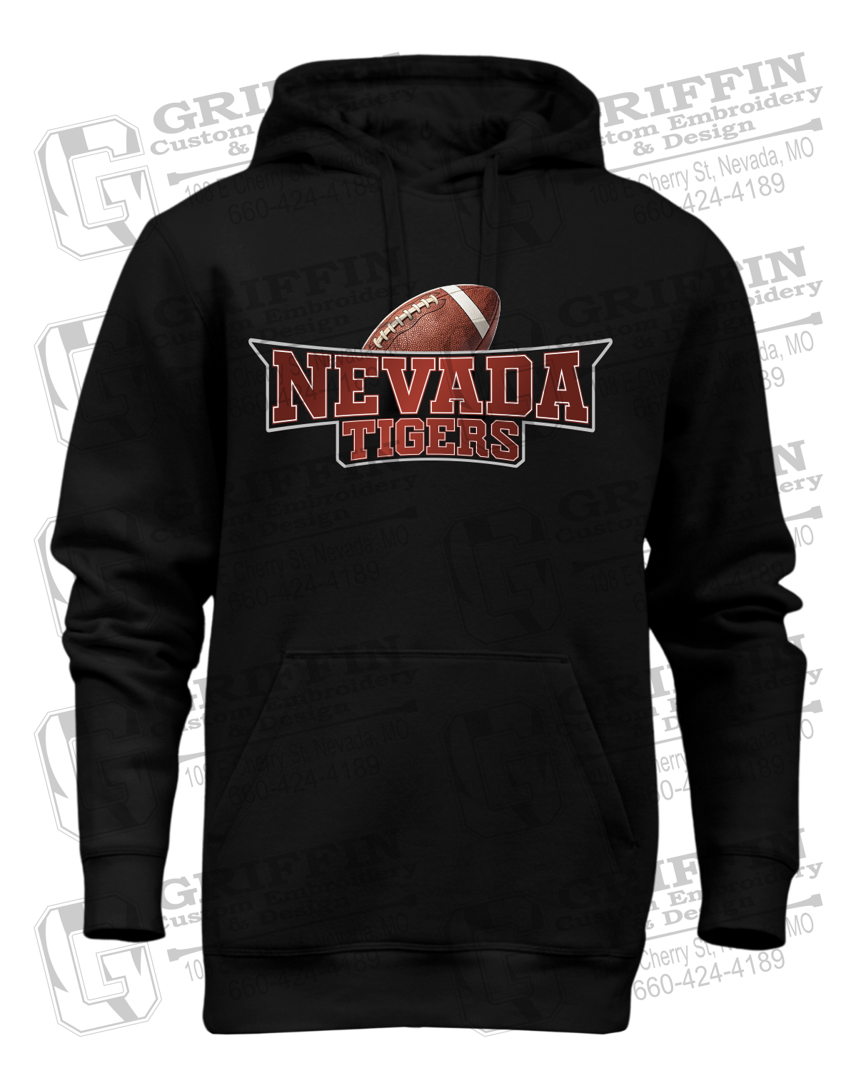 Heavyweight Fleece Hoodie - Football - Nevada Tigers 27-E